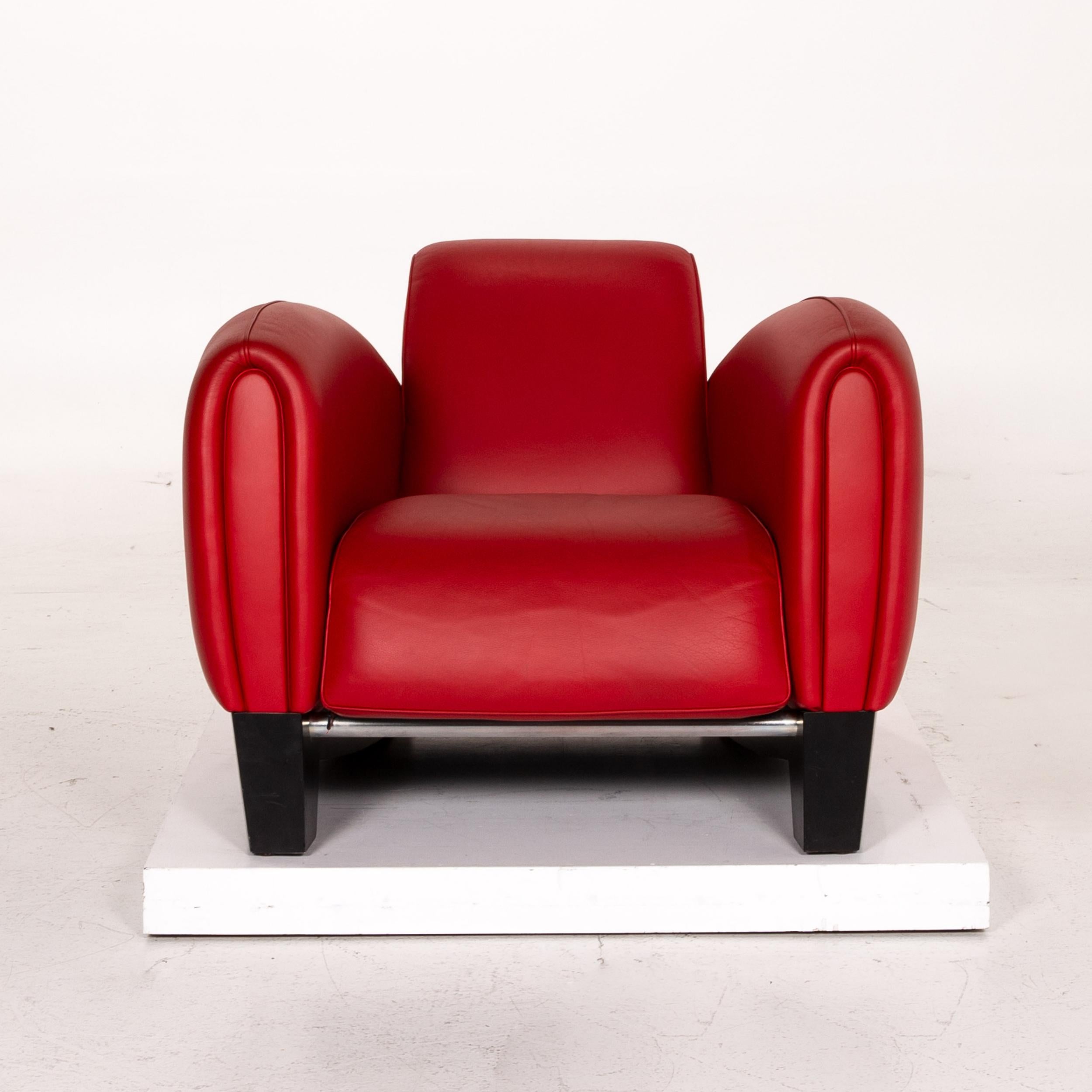 De Sede DS 57 Leather Armchair Red In Good Condition For Sale In Cologne, DE