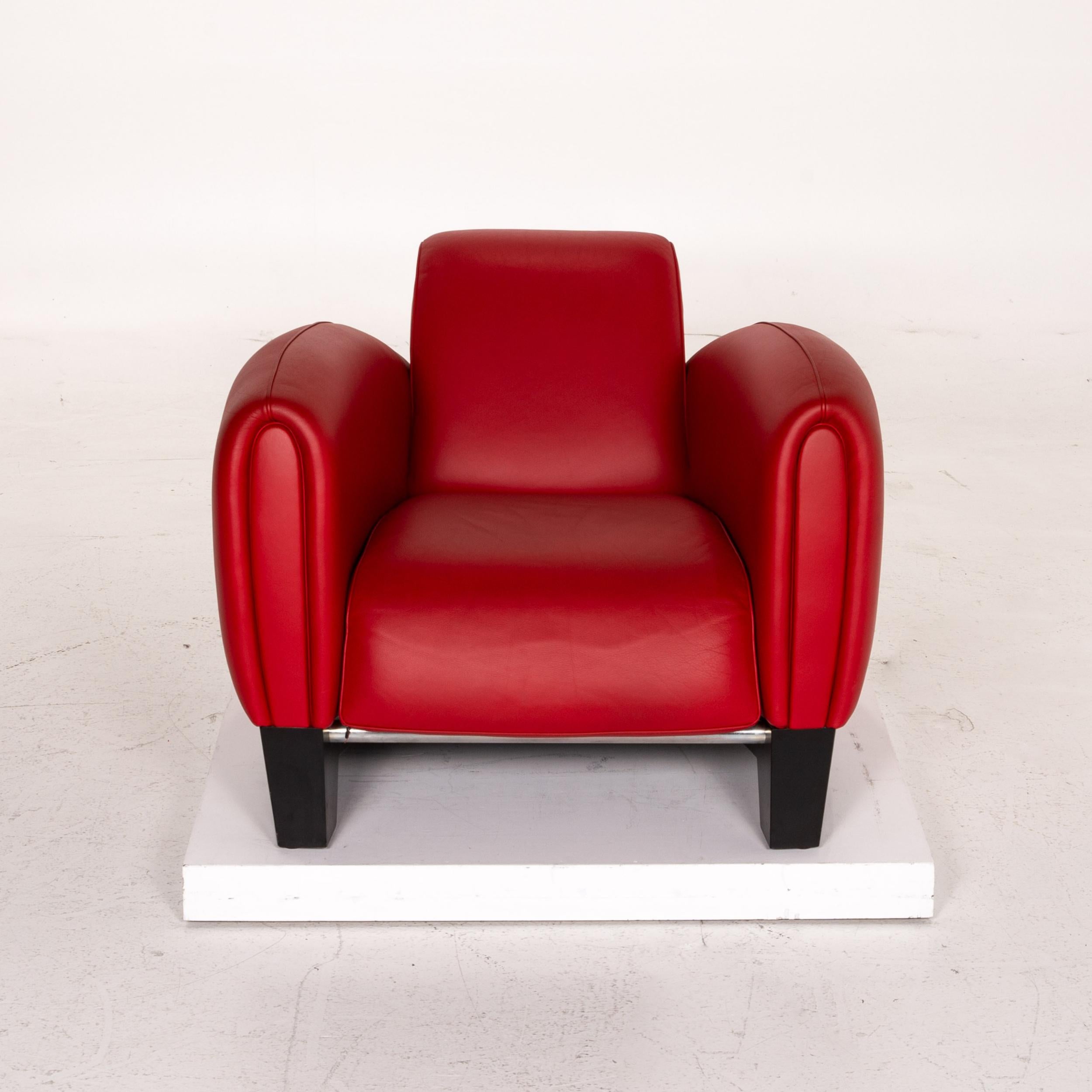 Contemporary De Sede DS 57 Leather Armchair Red For Sale