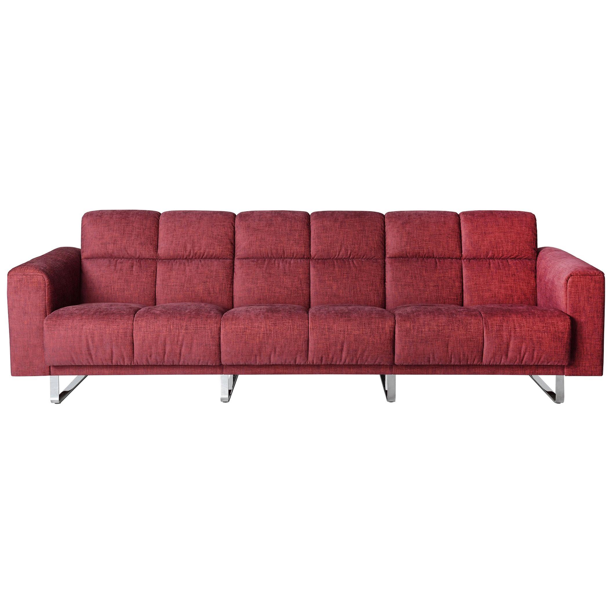 De Sede DS 580 Three-Seat Sofa in Red Upholstery by De Sede Design-Team For Sale