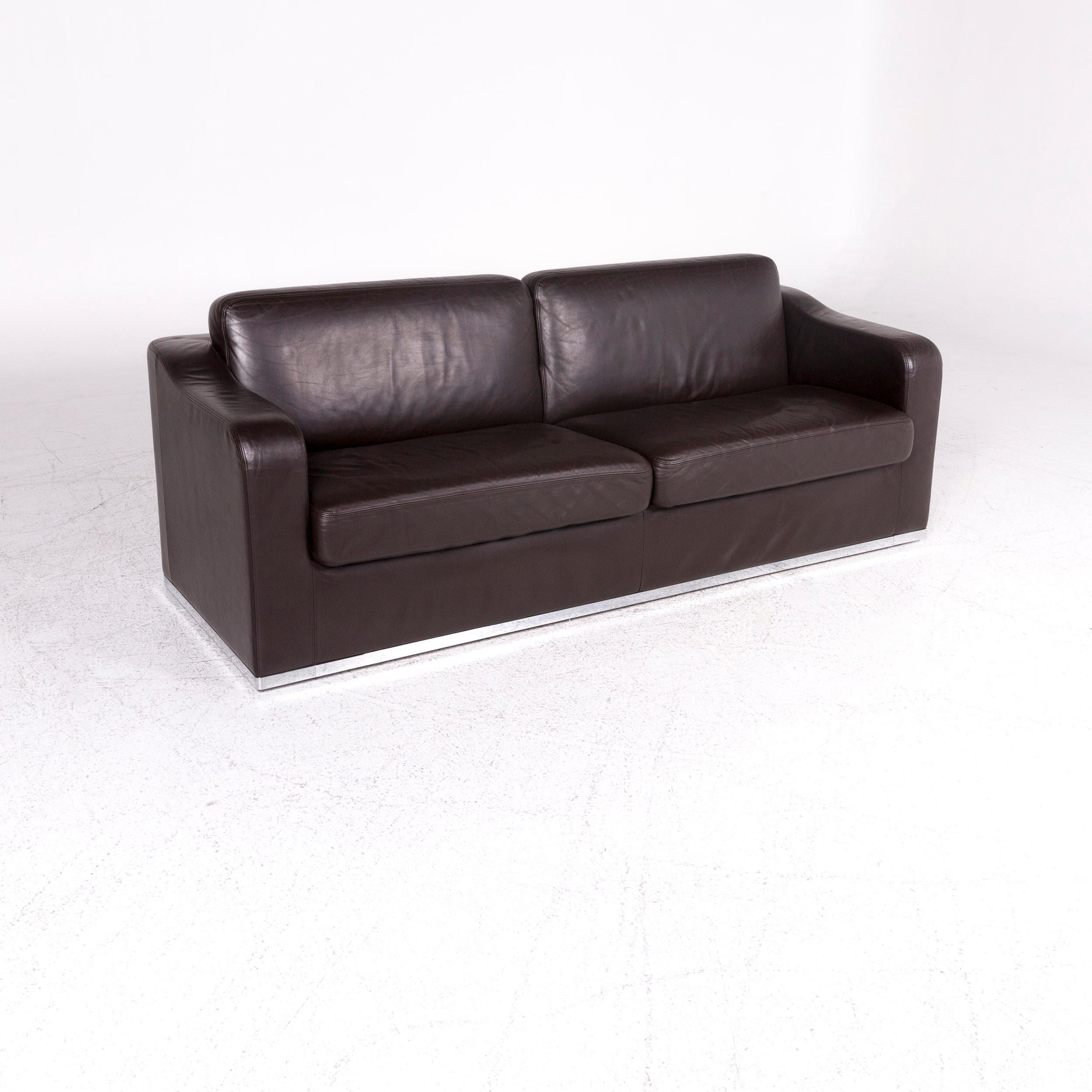 Modern De Sede Ds 6 Leather Sofa Brown Two-Seat Couch For Sale