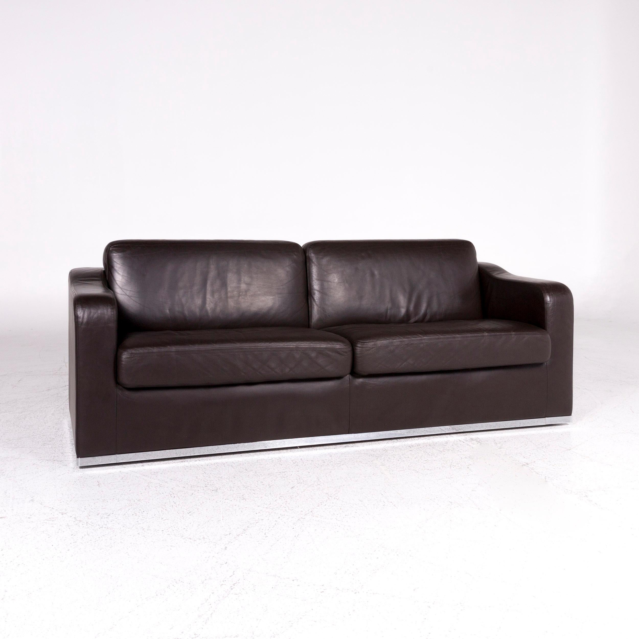 Swiss De Sede Ds 6 Leather Sofa Brown Two-Seat Couch For Sale