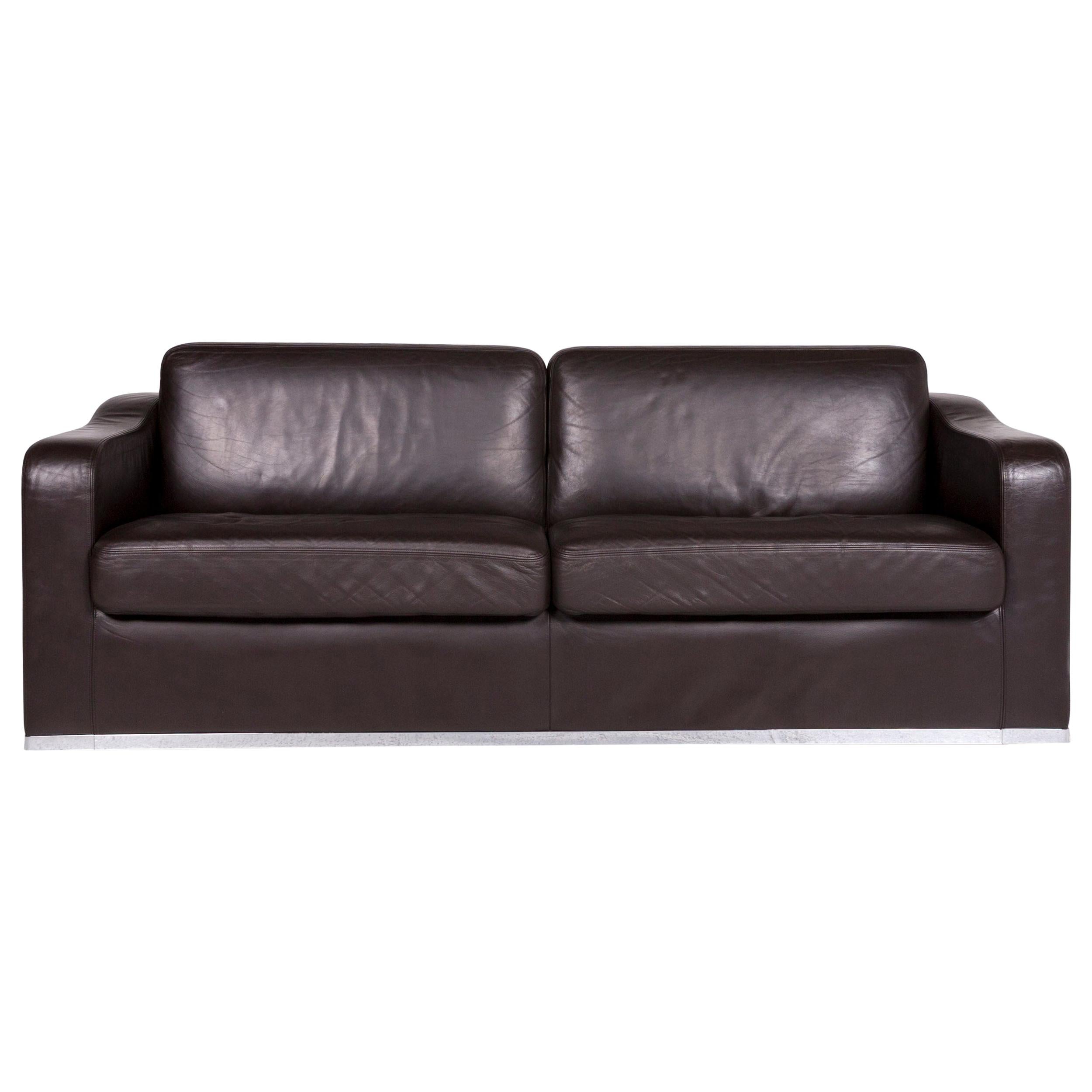 De Sede Ds 6 Leather Sofa Brown Two-Seat Couch For Sale