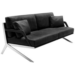 De Sede DS-60/23 Sofa in Black Leather Upholstery by Gordon Guillaumier