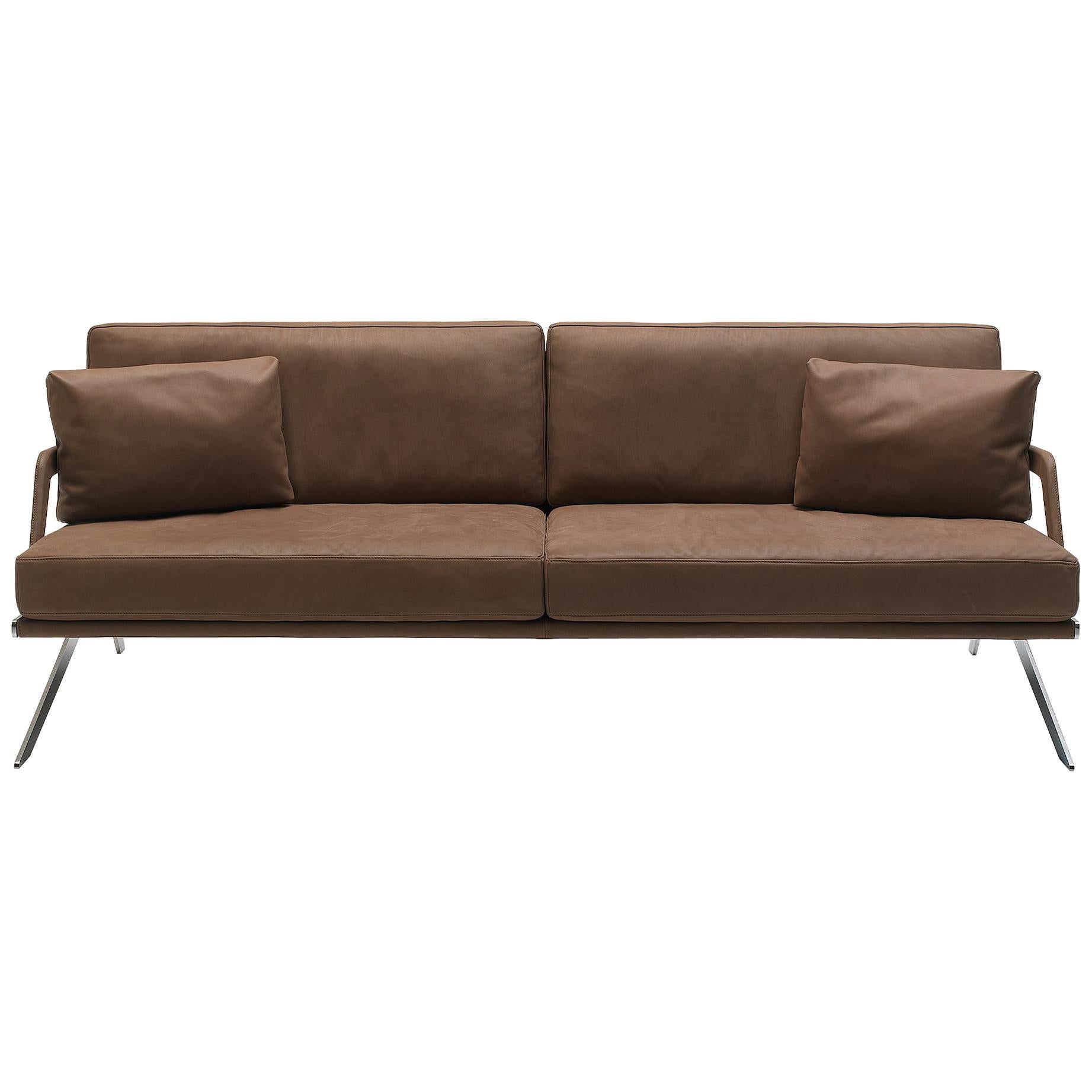 De Sede DS-60/23 Sofa in Brown Leather Upholstery by Gordon Guillaumier For Sale