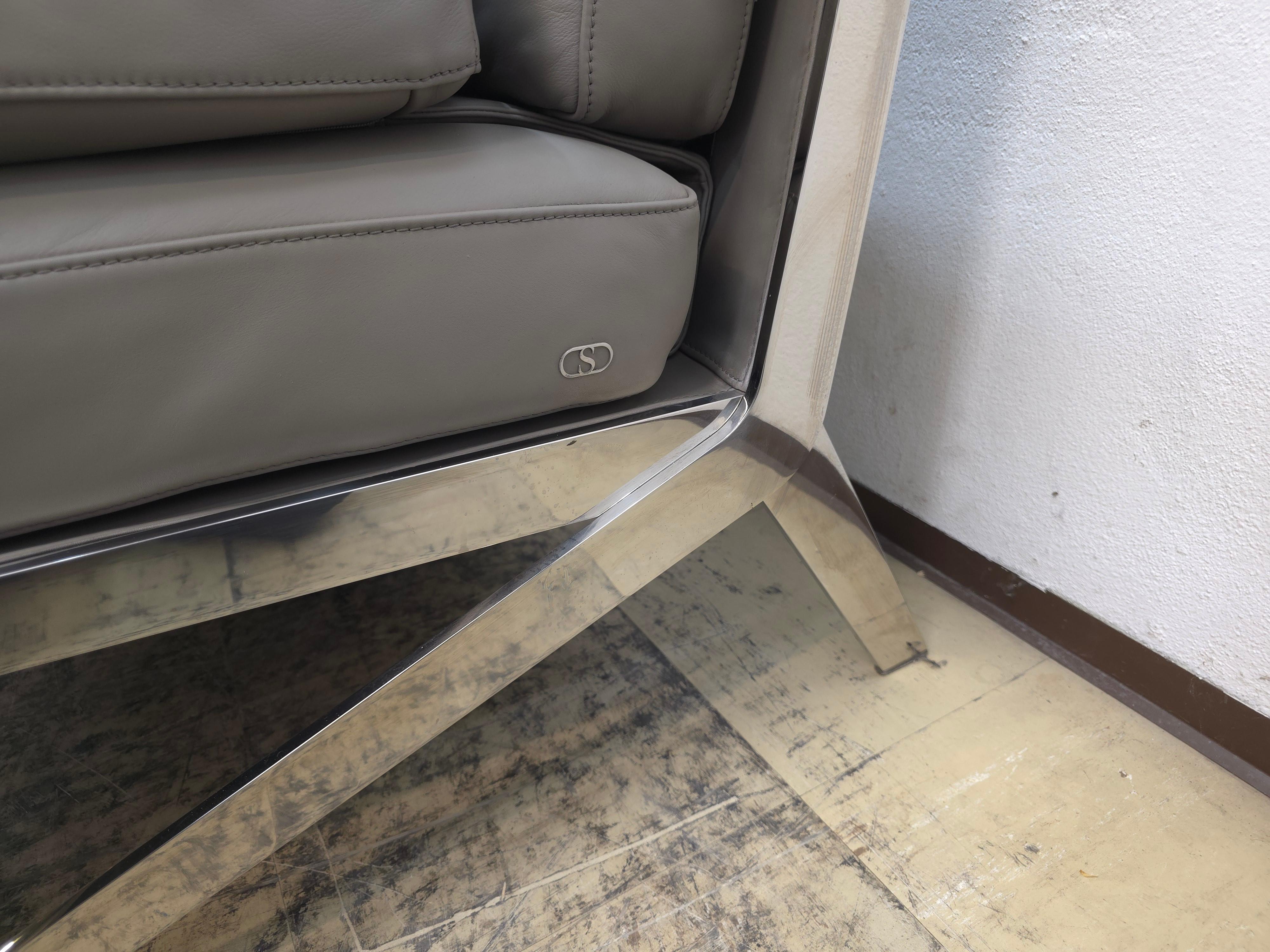 De Sede DS-60 Graues Leder Ledersofa Ledersessel Tisch Designklassiker im Angebot 5