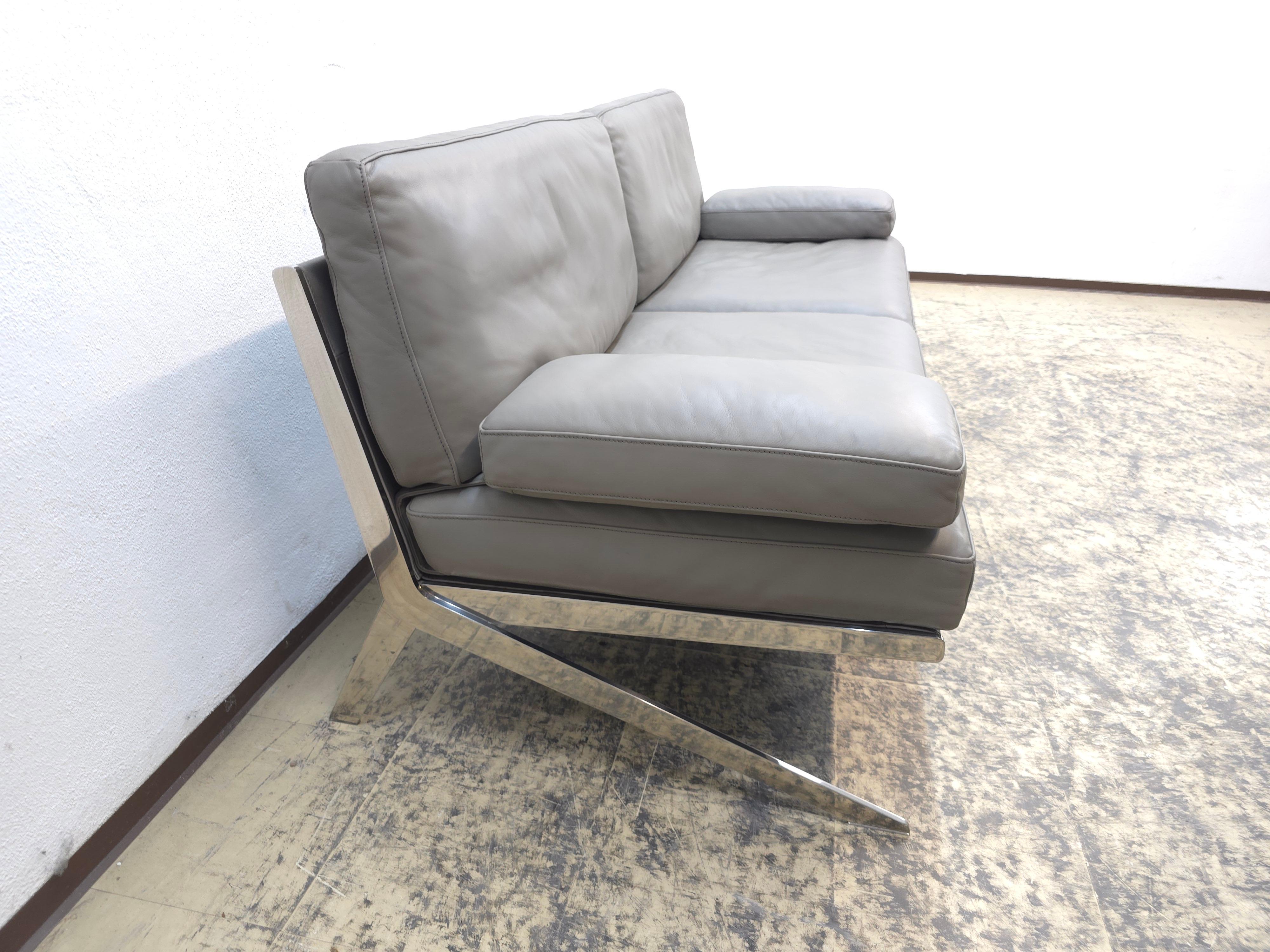 De Sede DS-60 Graues Leder Ledersofa Ledersessel Tisch Designklassiker im Angebot 7