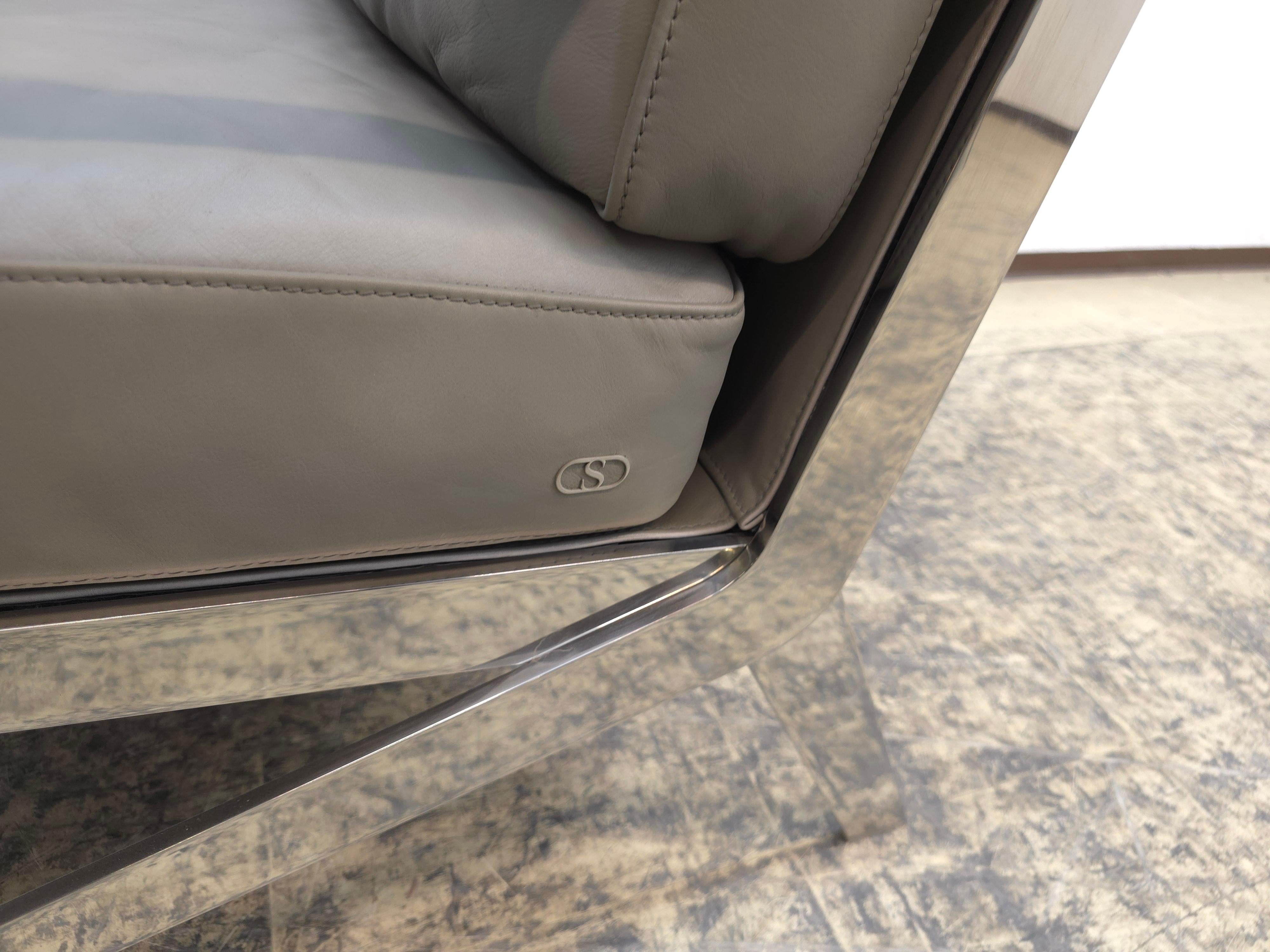 Swiss De Sede DS-60 Ledersessel Grau Designklassiker Blickfang For Sale