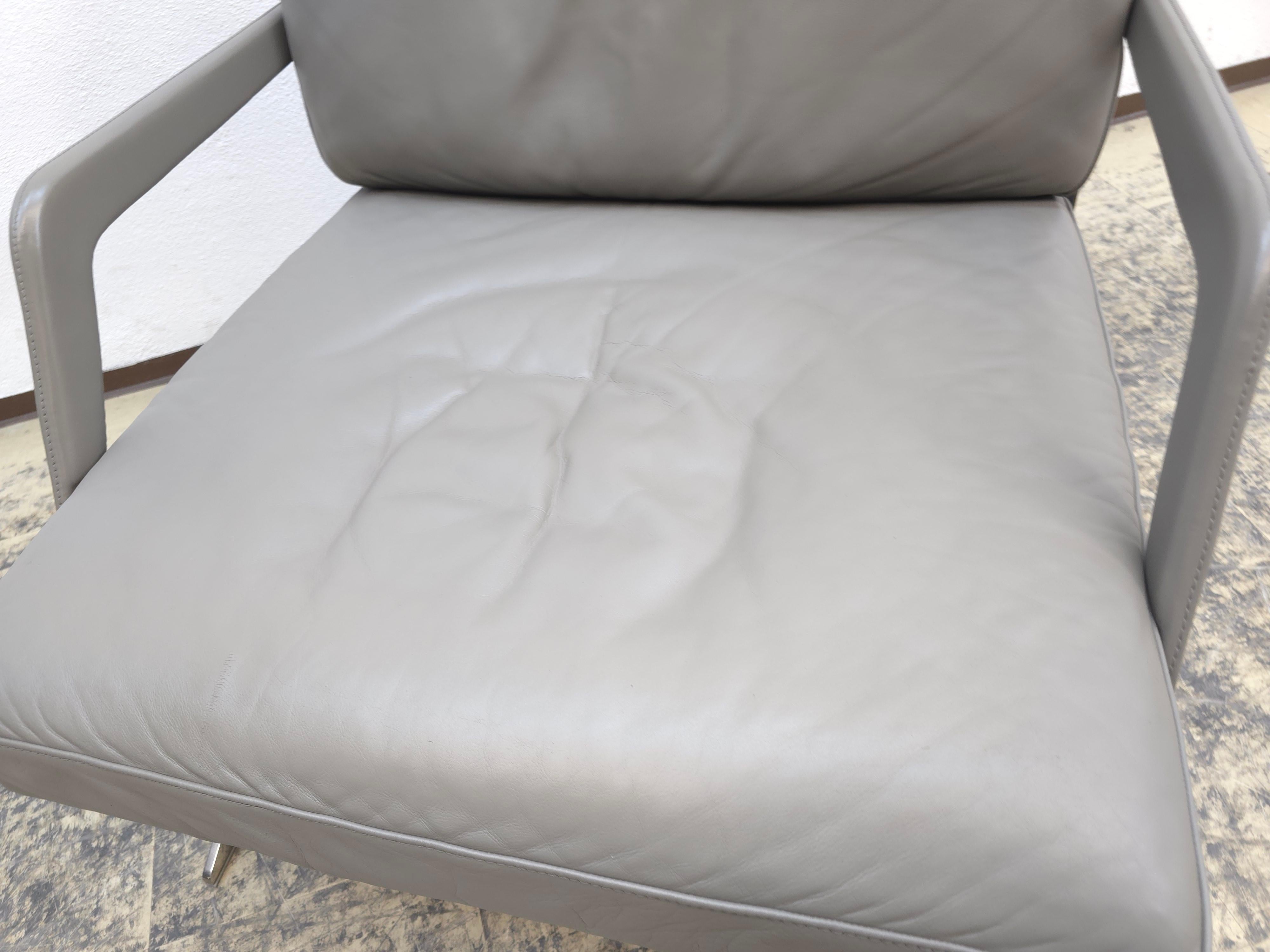 Contemporary De Sede DS-60 Ledersessel Grau Designklassiker Blickfang For Sale