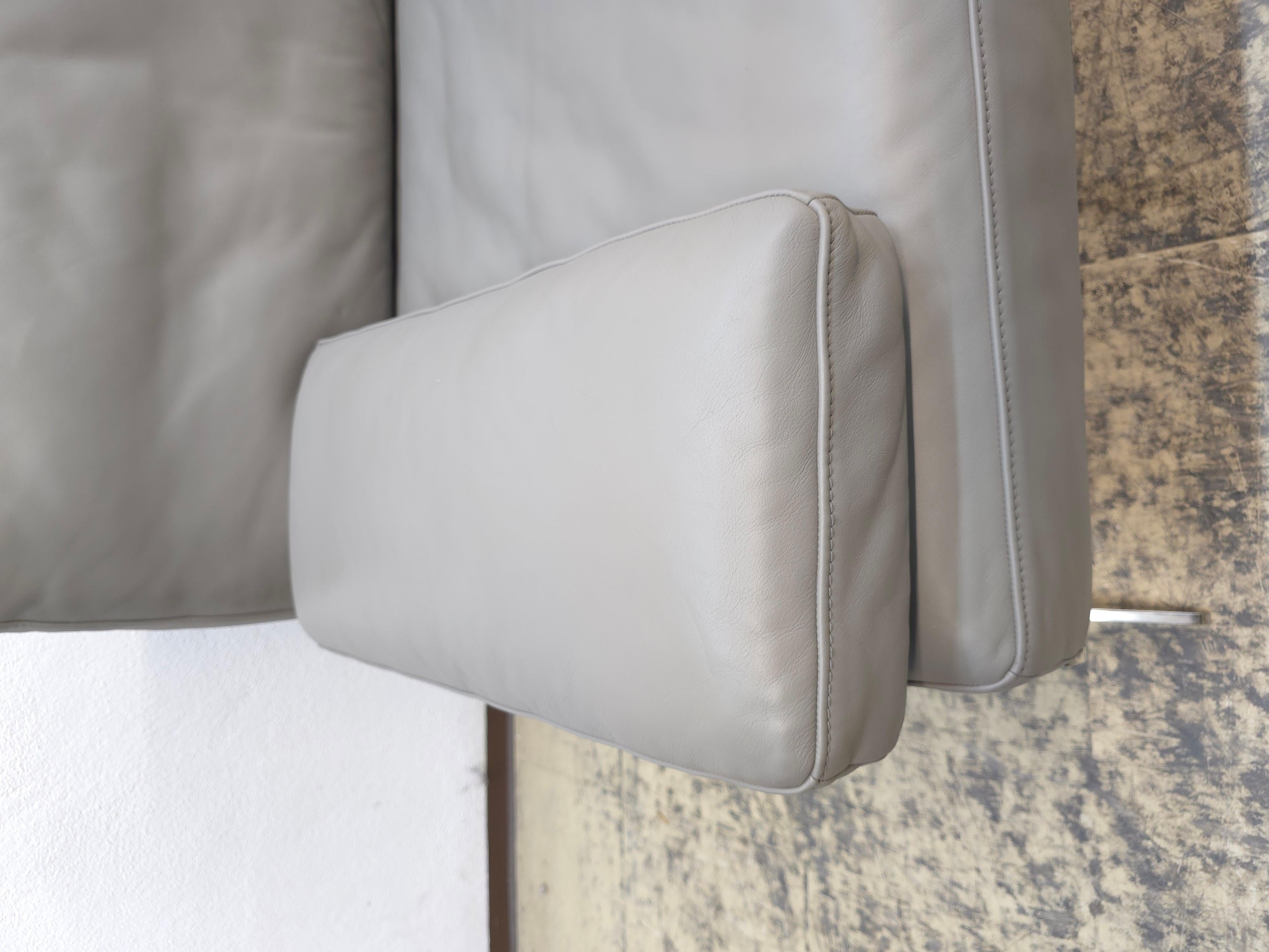 De Sede DS-60 Ledersofa Grau Designklassiker Blickfang  #2 im Angebot 7