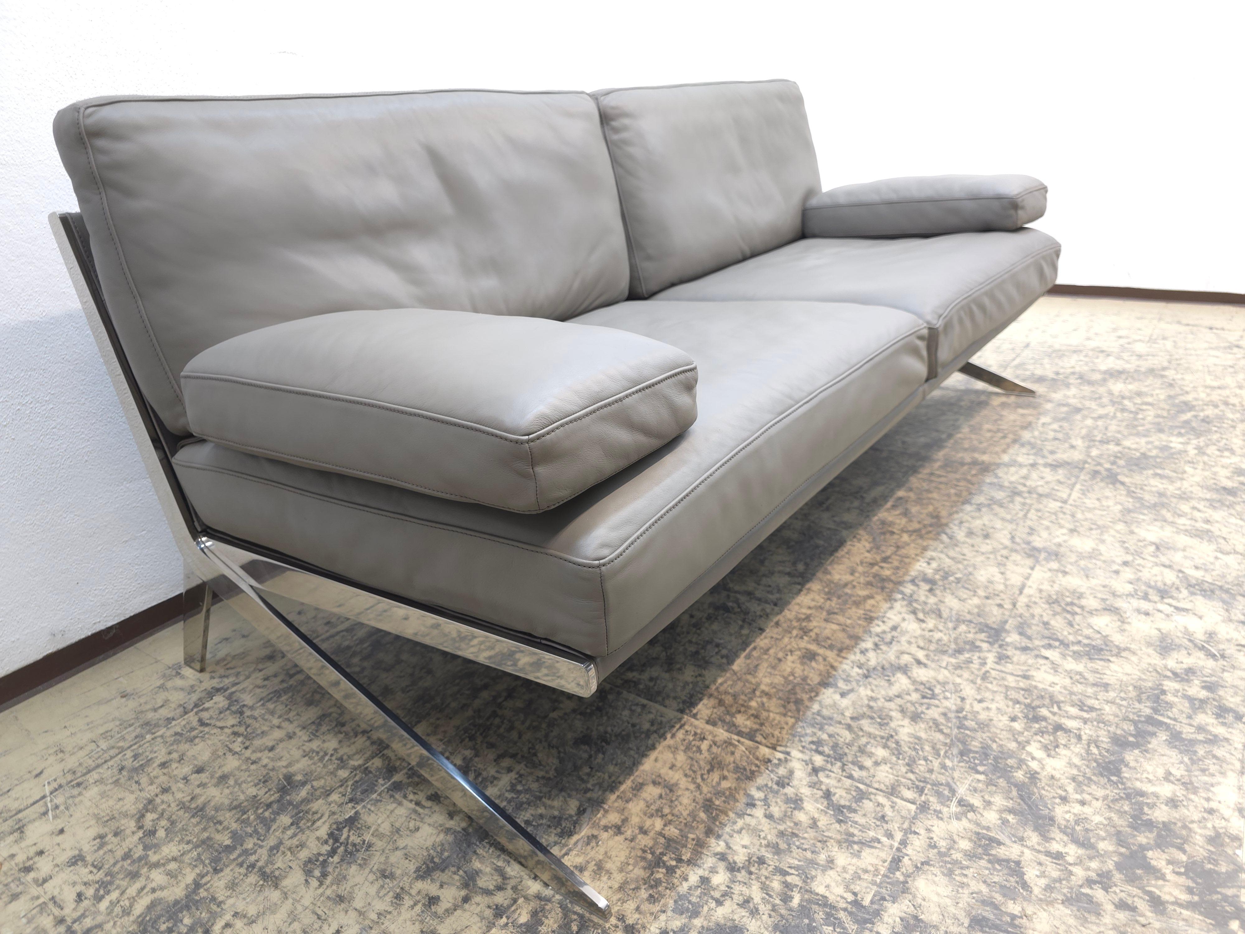 De Sede DS-60 Ledersofa Grau Designklassiker Blickfang For Sale 6