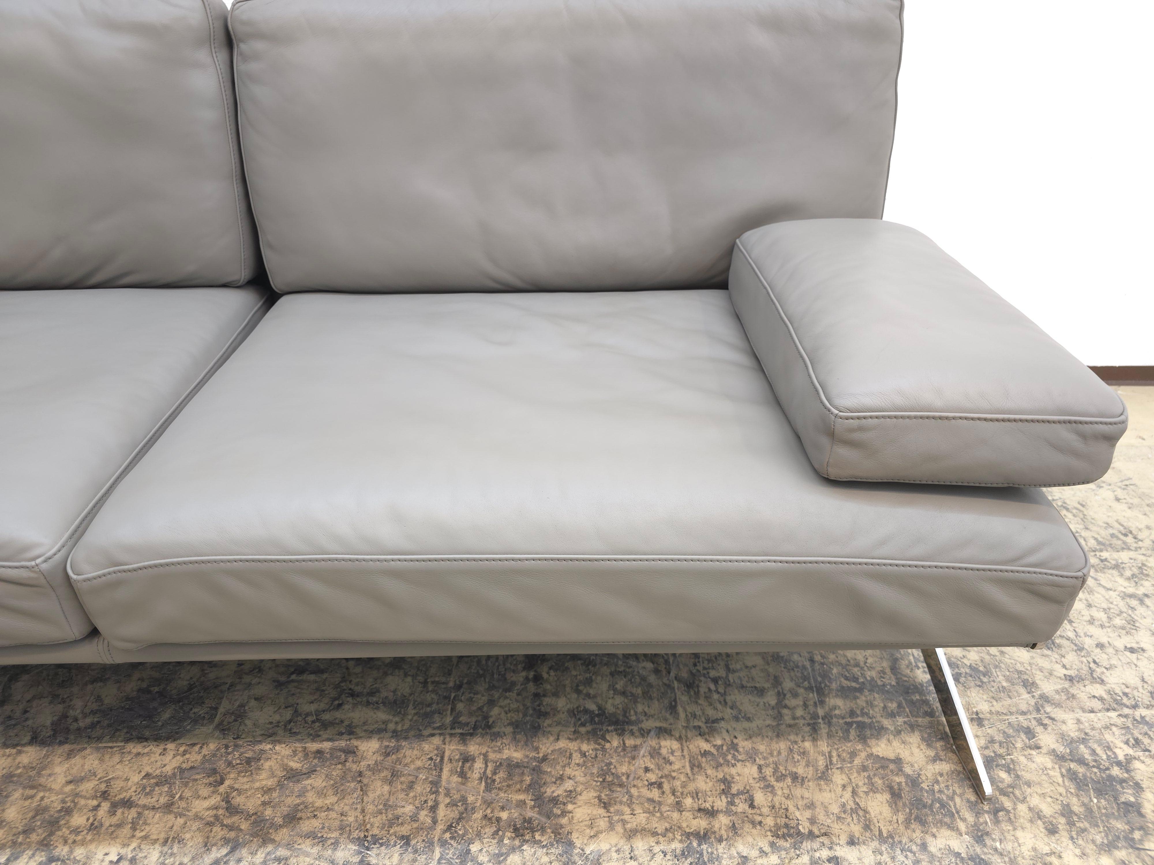 Contemporary De Sede DS-60 Ledersofa Grau Designklassiker Blickfang For Sale