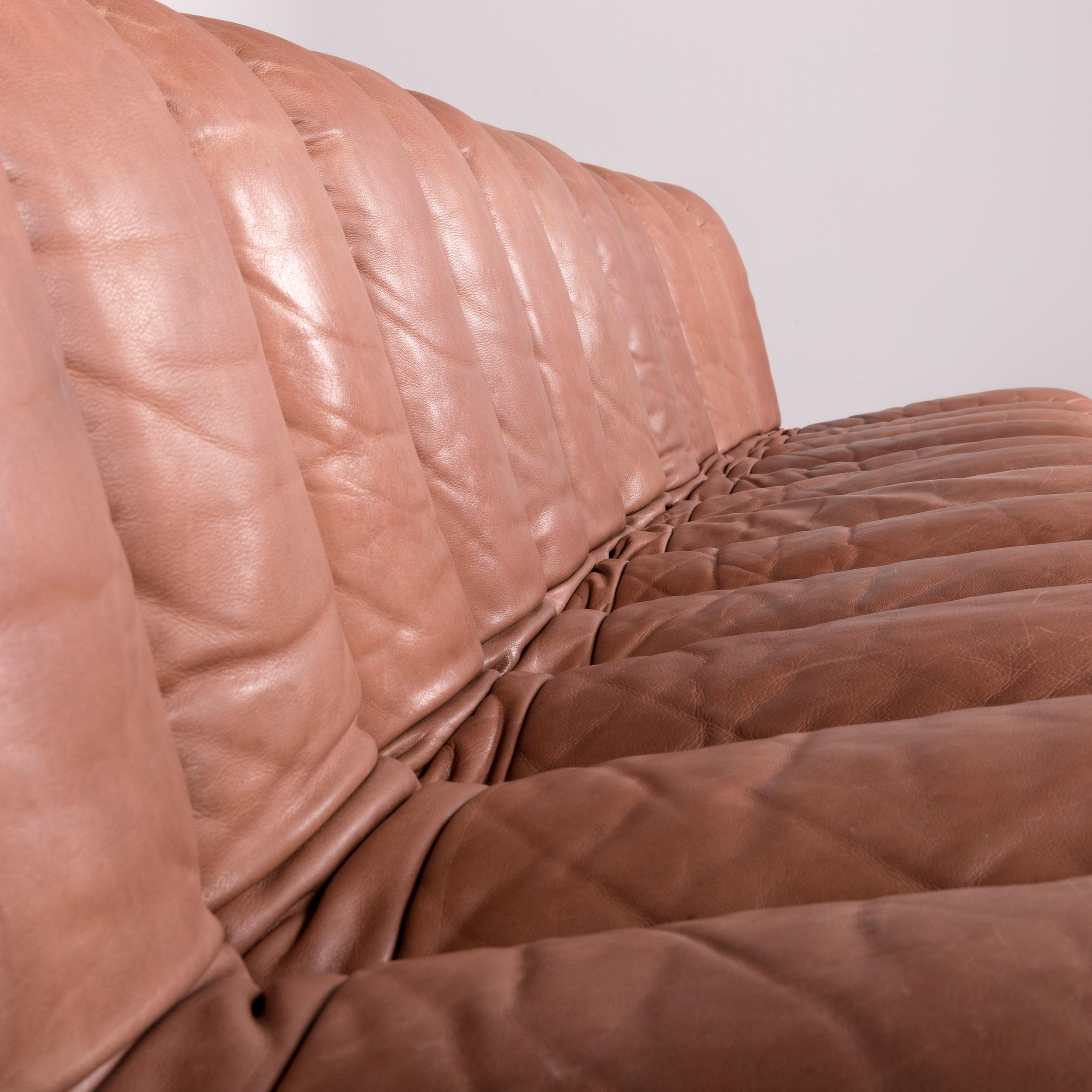 De Sede DS 600 Designer Leather Sofa Brown by Berger, Peduzzi Riva, Ulrich & 4