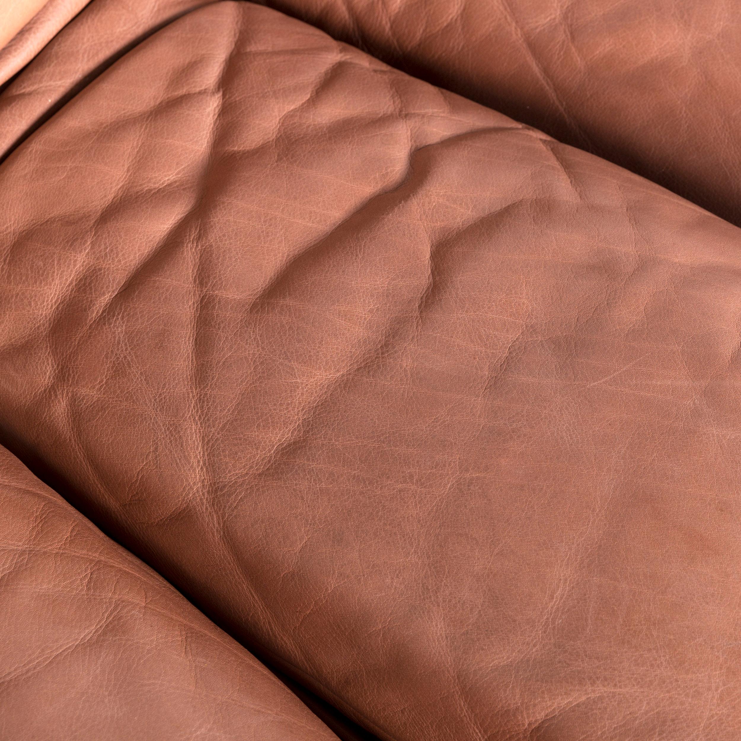 De Sede DS 600 Designer Leather Sofa Brown by Berger, Peduzzi Riva, Ulrich & 5