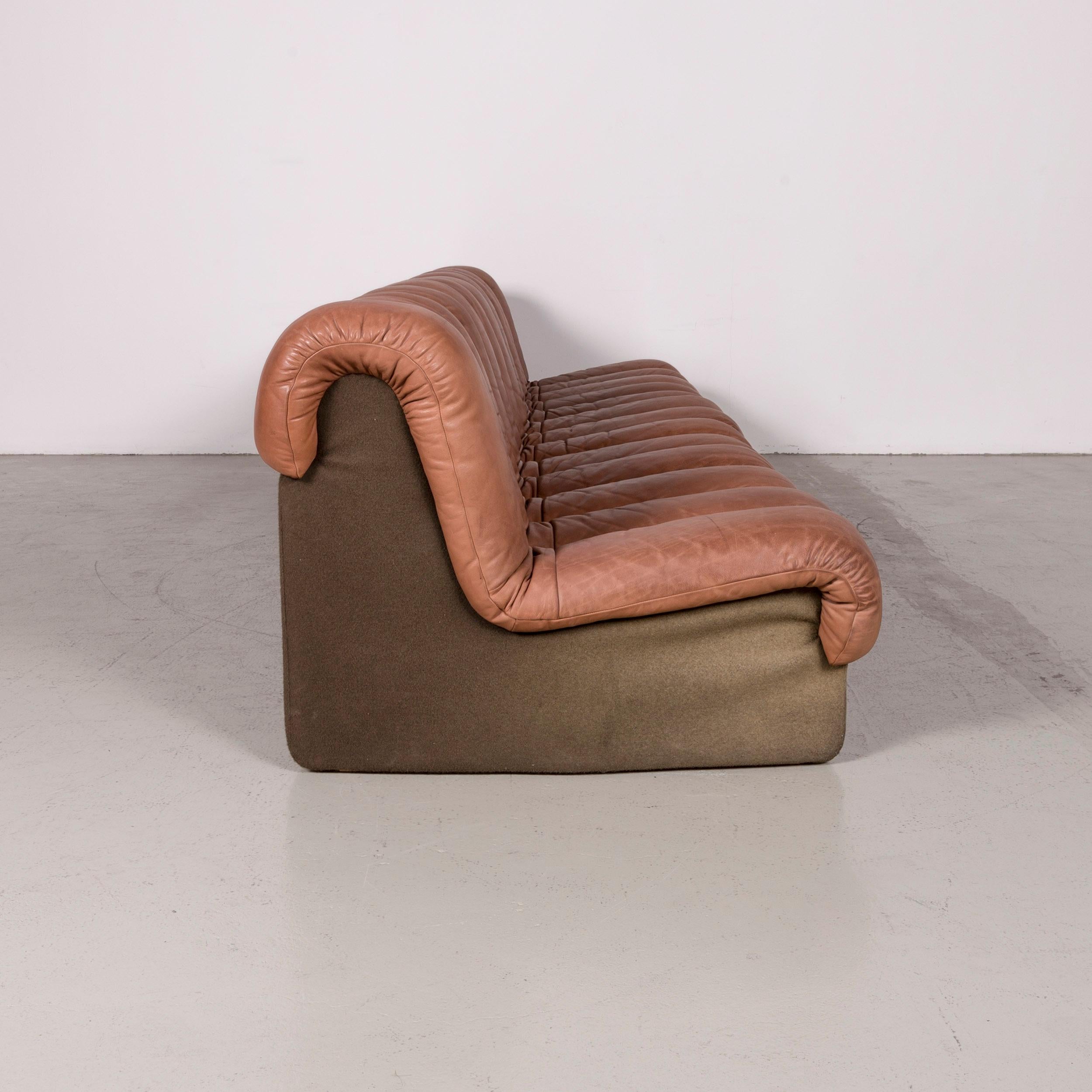 De Sede DS 600 Designer Leather Sofa Brown by Berger, Peduzzi Riva, Ulrich & 9