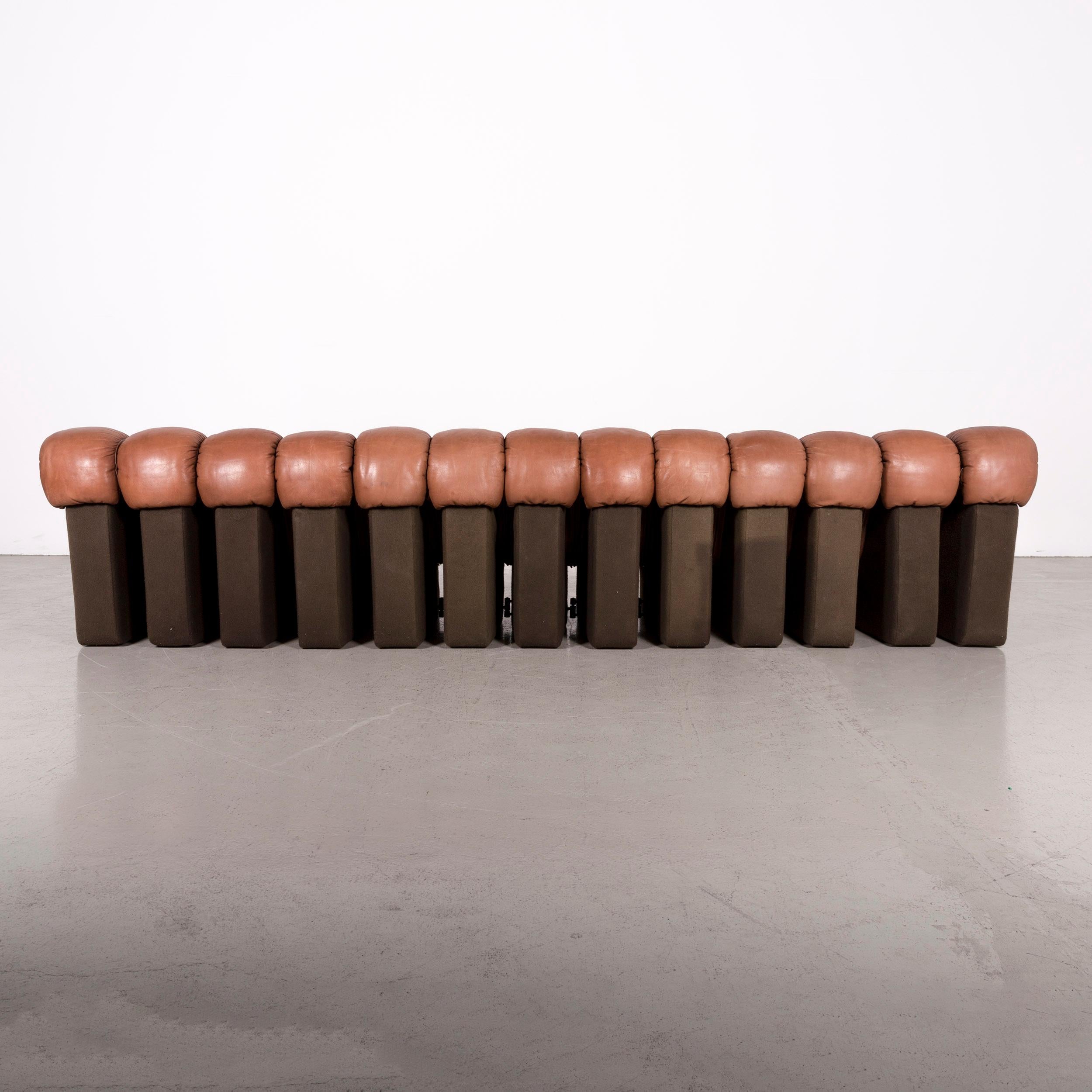 De Sede DS 600 Designer Leather Sofa Brown by Berger, Peduzzi Riva, Ulrich & 10