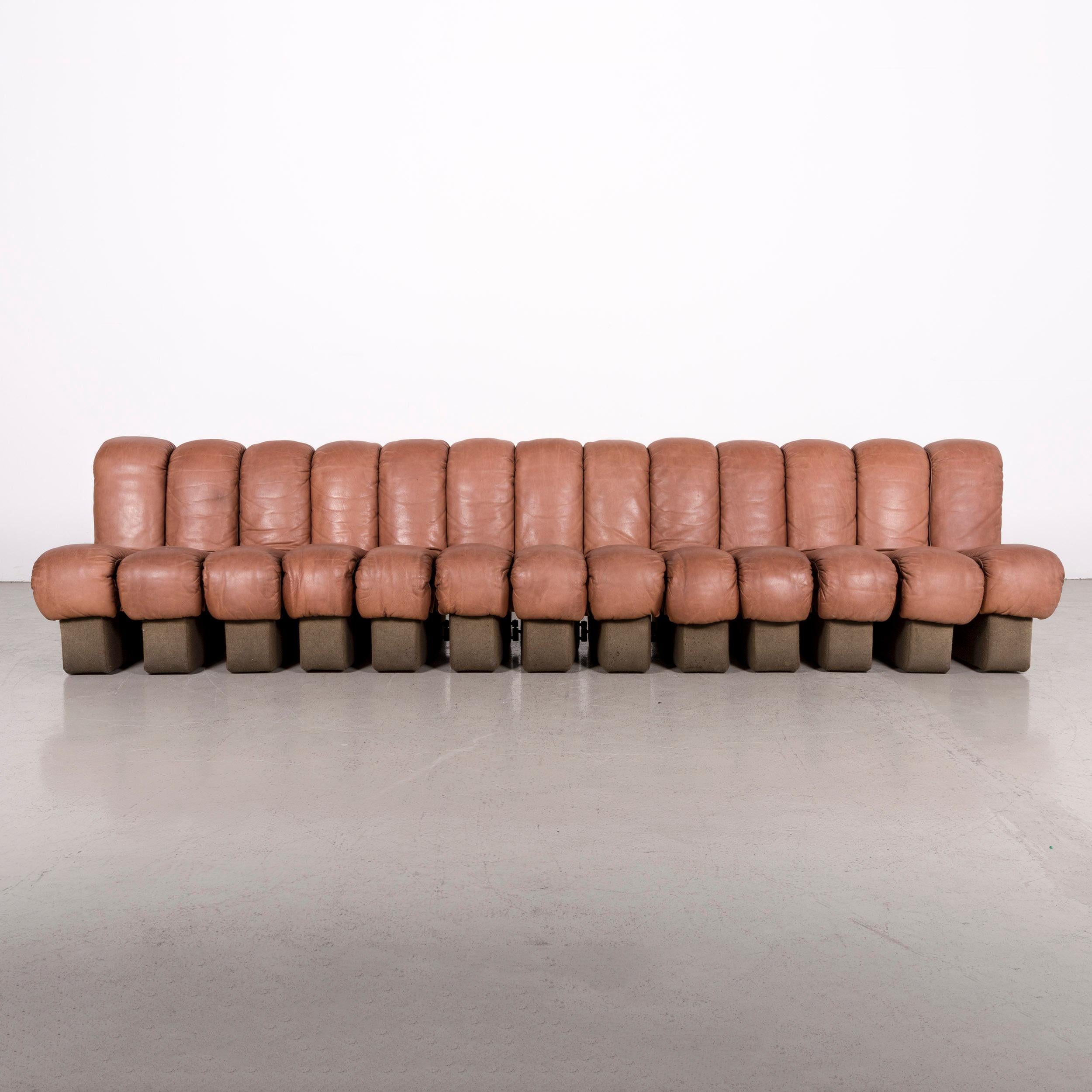 Swiss De Sede DS 600 Designer Leather Sofa Brown by Berger, Peduzzi Riva, Ulrich &