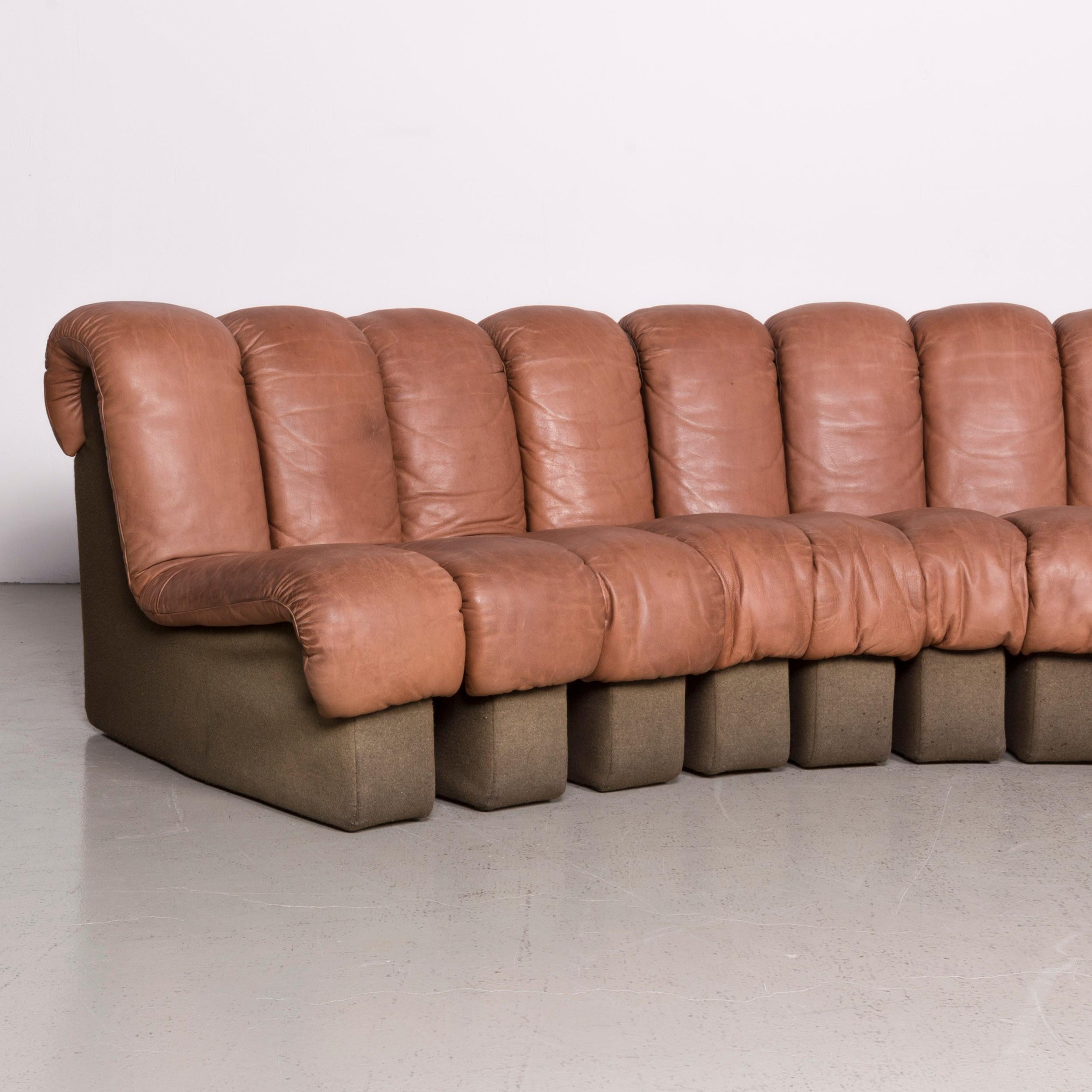 Contemporary De Sede DS 600 Designer Leather Sofa Brown by Berger, Peduzzi Riva, Ulrich &
