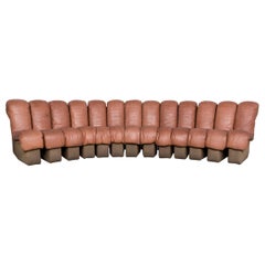 De Sede DS 600 Designer Leather Sofa Brown by Berger, Peduzzi Riva, Ulrich &