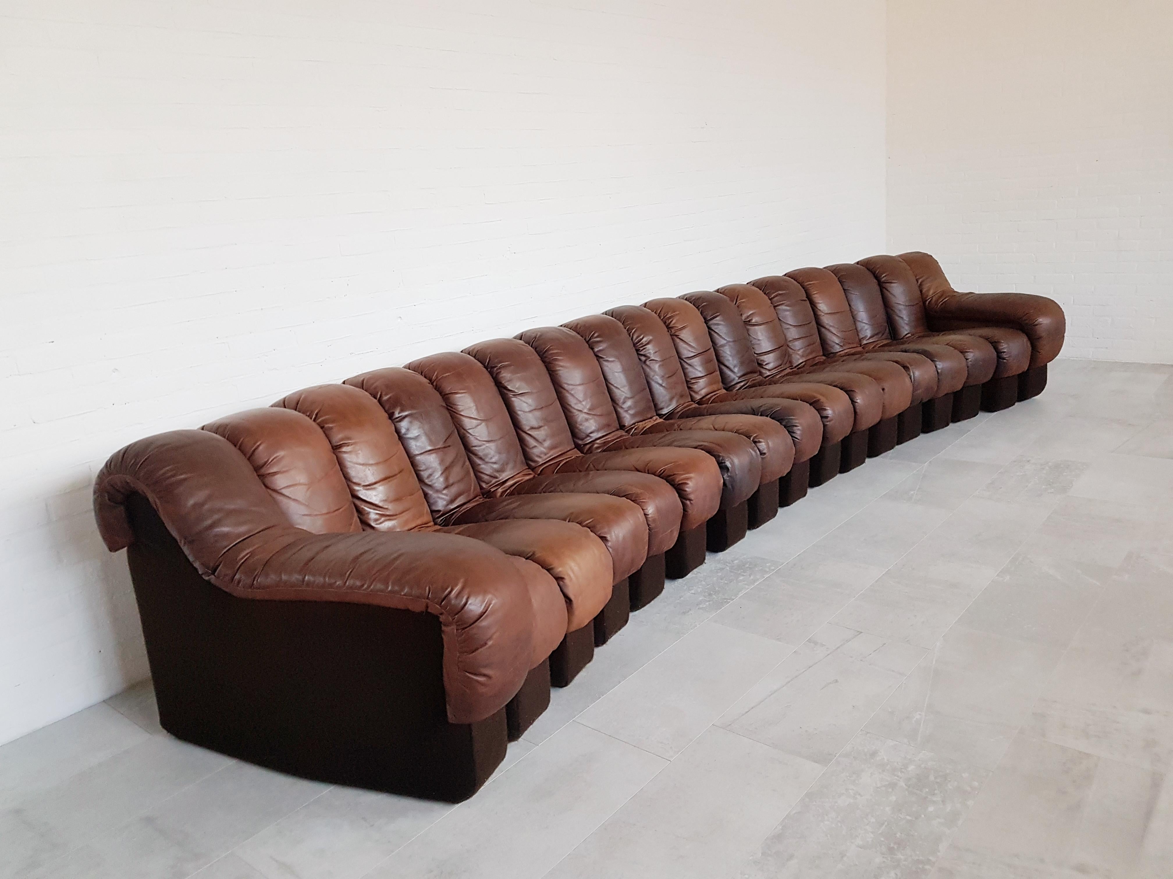 De Sede DS-600 Modular Sectional Non Stop Sofa, 1970s 1