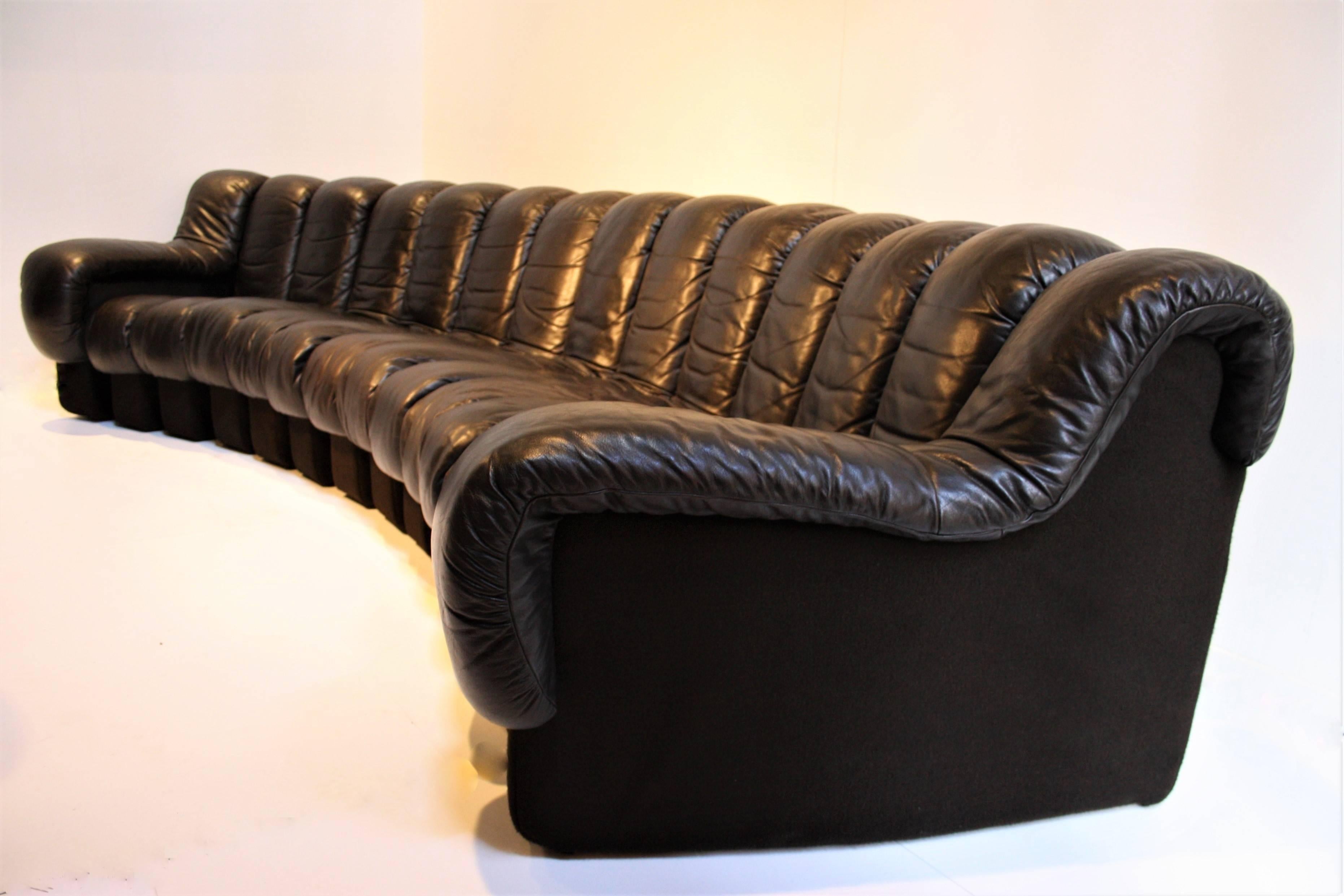 De Sede DS 600 Non Stop Sofa in Dark Brown Leather 3