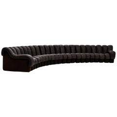 De Sede DS 600 Non Stop 22 Pieces Sectional Sofa in Dark Brown Leather