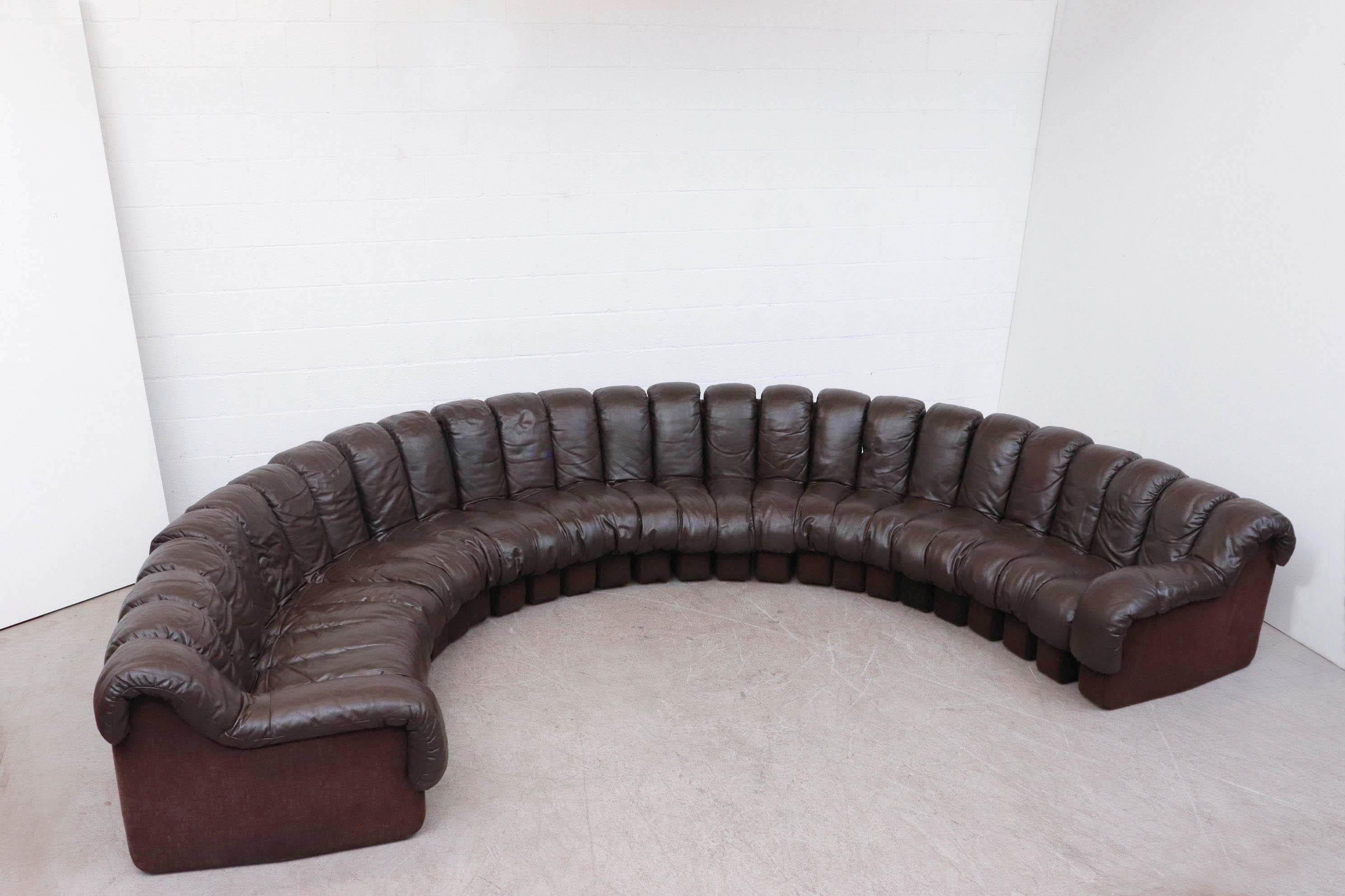 De Sede 'DS 600' Non-Stop 26 Section Sofa by De Sede In Good Condition In Los Angeles, CA