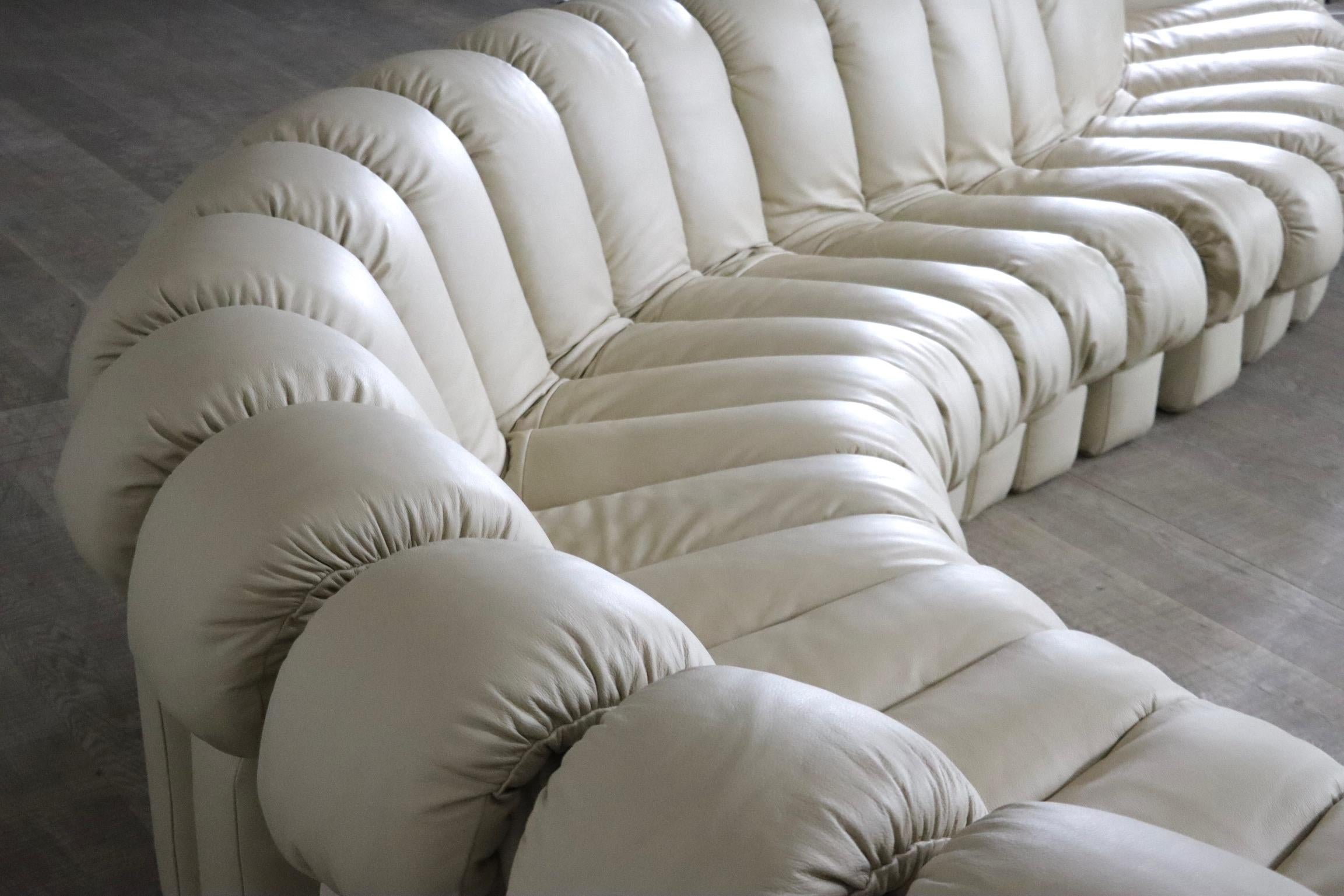 De Sede Ds 600 “Non-Stop” Cream Leather Sofa by Heinz Ulrich, Ueli Berger  7