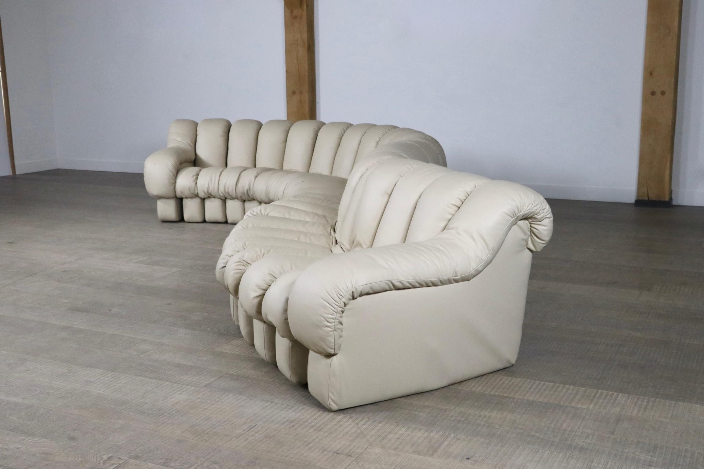 De Sede Ds 600 “Non-Stop” Cream Leather Sofa by Heinz Ulrich, Ueli Berger  9