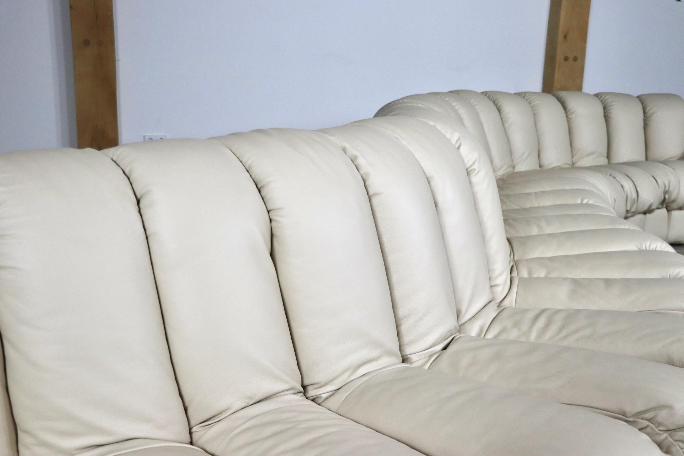 De Sede Ds 600 “Non-Stop” Cream Leather Sofa by Heinz Ulrich, Ueli Berger  5