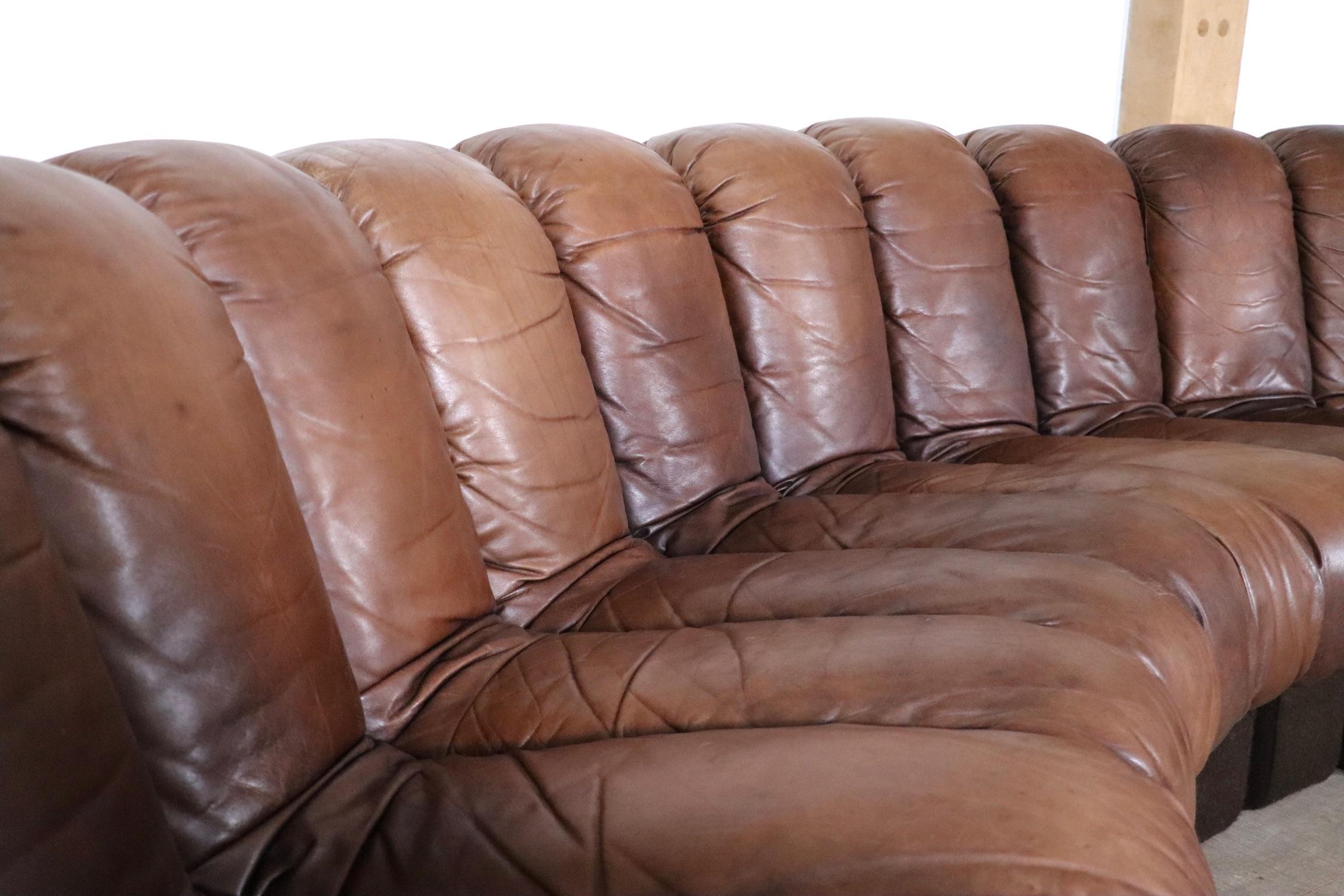 De Sede DS 600 Non-Stop Leather Sofa Heinz Ulrich, Ueli Berger, Eleonora Peduzzi 1
