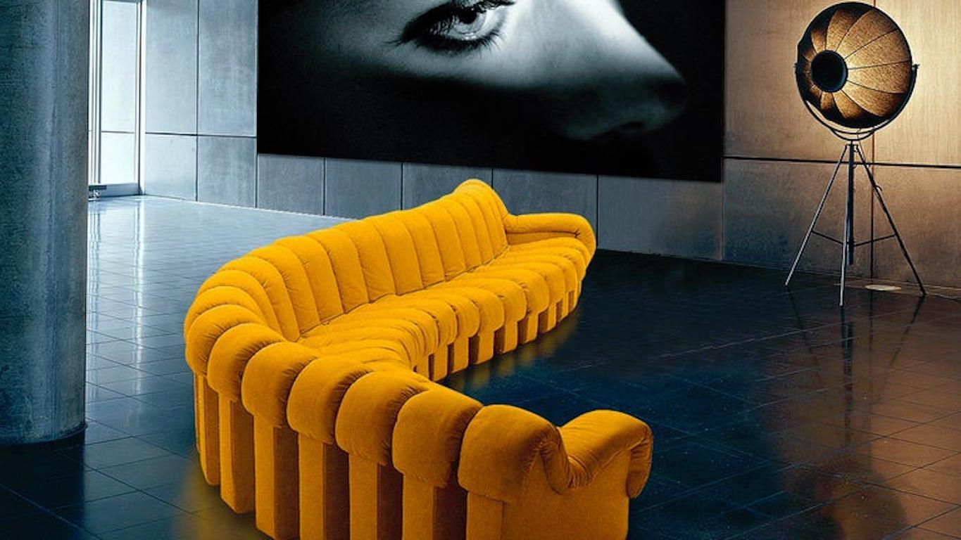 Modulares De Sede DS-600 Non-stop-Sofa in Blau mit verstellbaren Elementen (Moderne) im Angebot