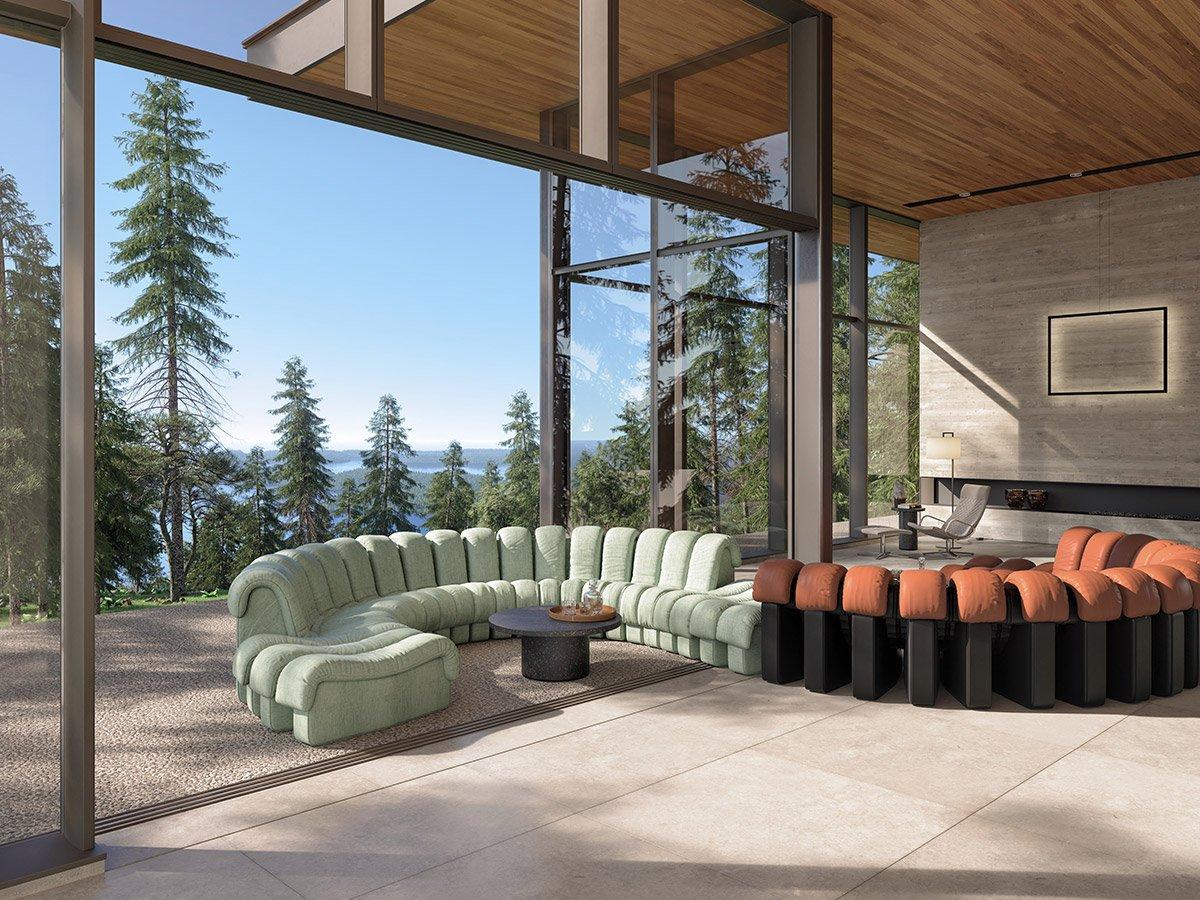 Modulares De Sede DS-600 Non-stop-Sofa in Blau mit verstellbaren Elementen (Schweizerisch) im Angebot