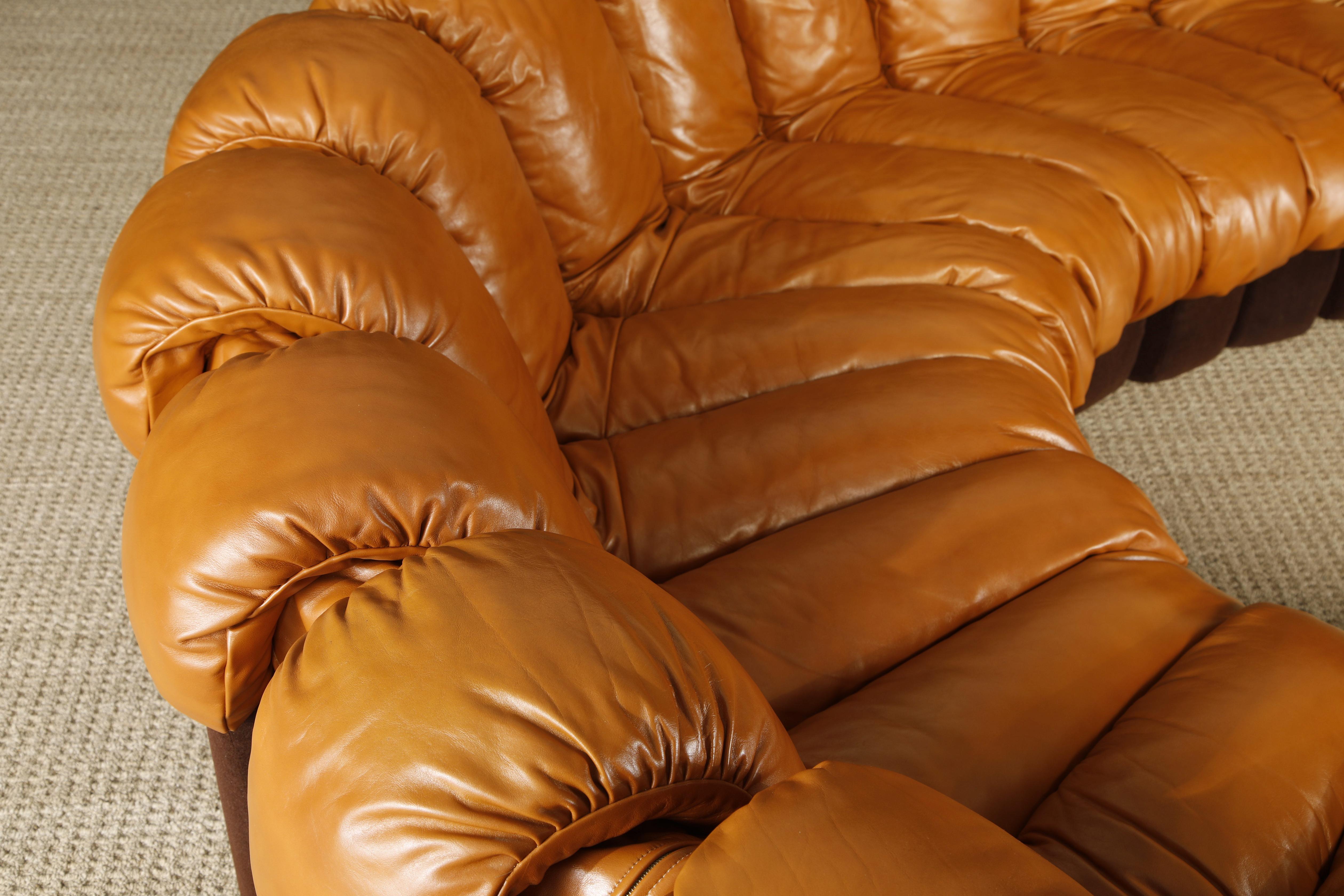 De Sede DS-600 'Non-Stop Sectional Sofa' in Cognac Leather, 22 Elements, Signed 5