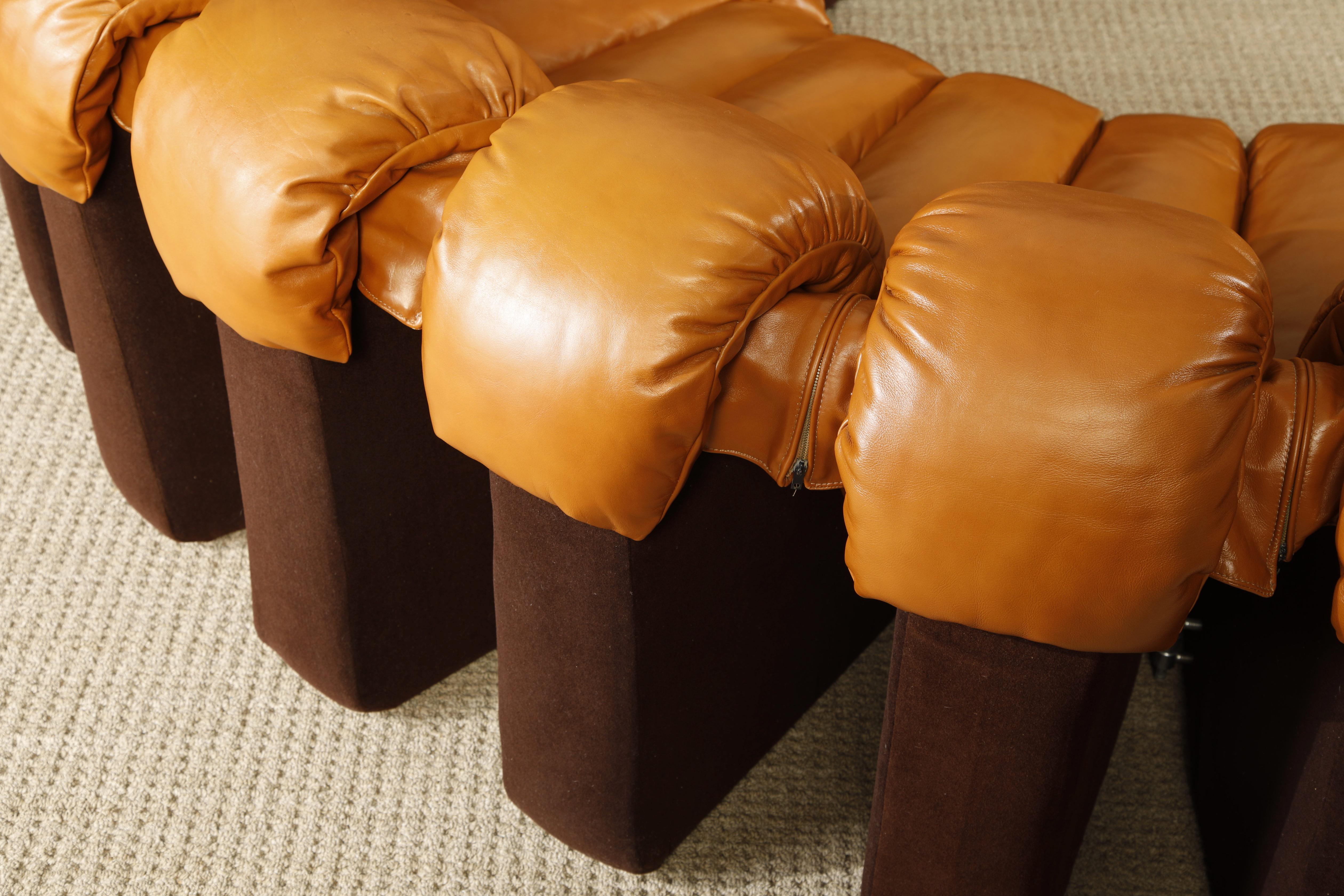 De Sede DS-600 'Non-Stop Sectional Sofa' in Cognac Leather, 22 Elements, Signed 6