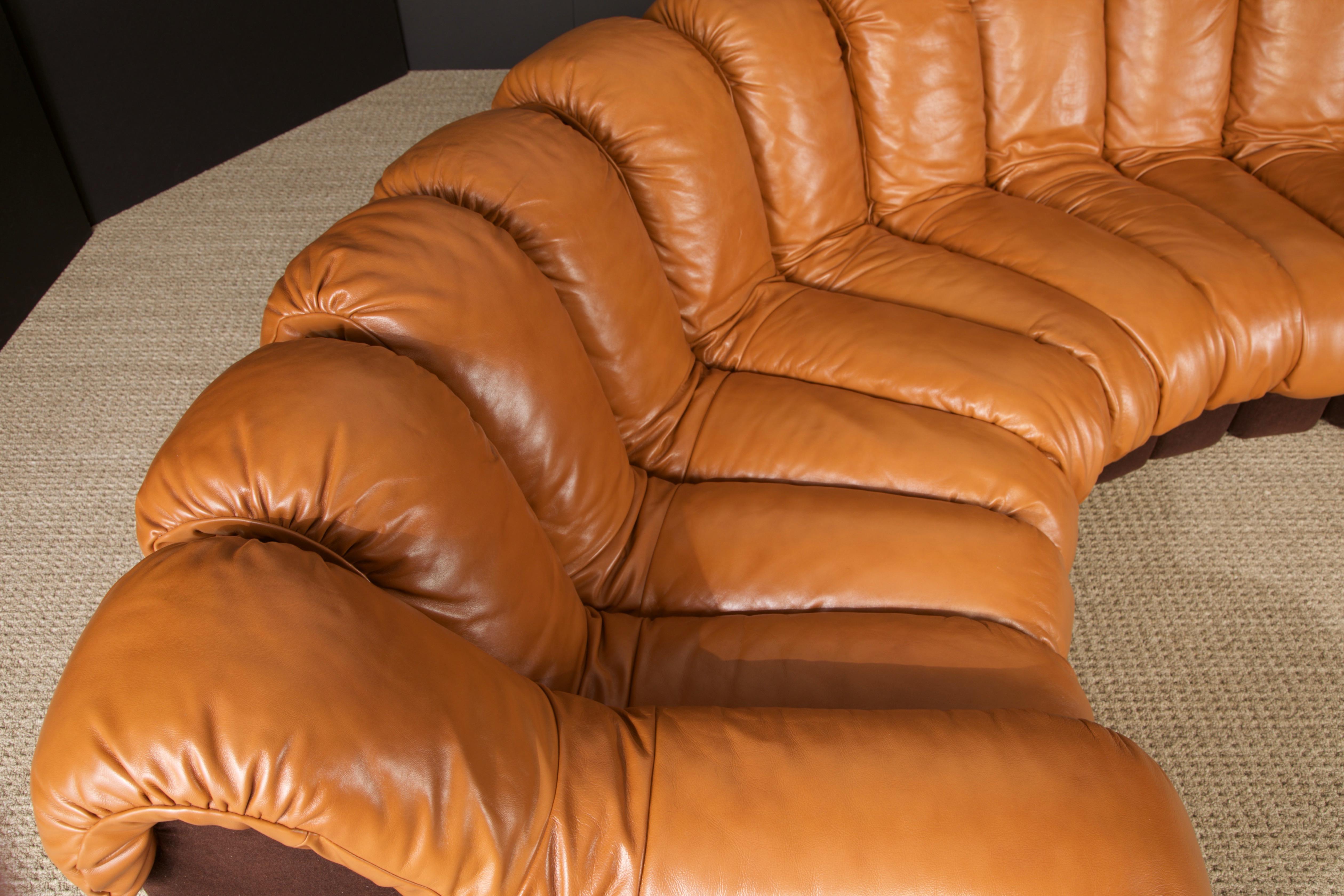 De Sede DS-600 'Non-Stop Sectional Sofa' in Cognac Leather, 22 Elements, Signed 8