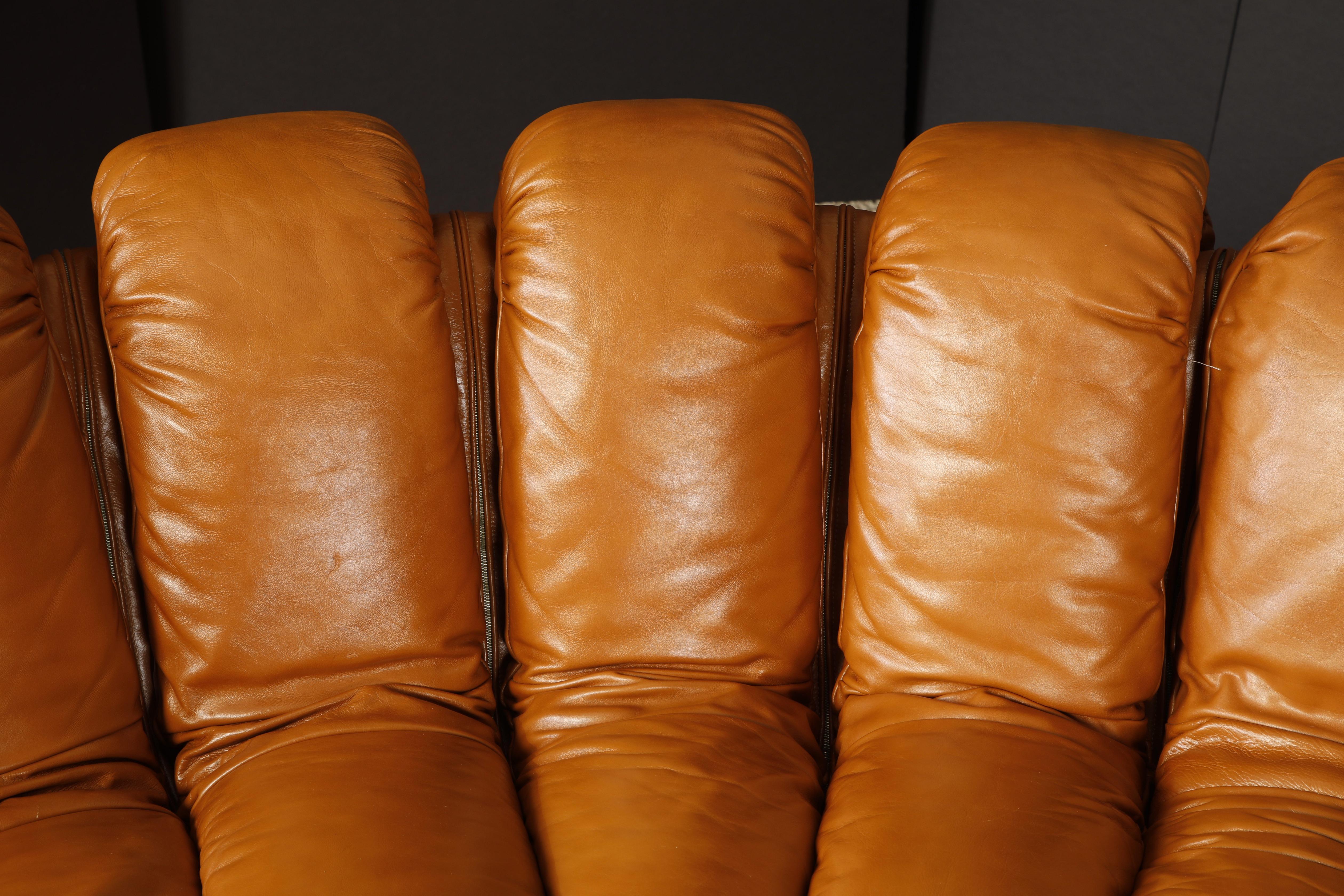 De Sede DS-600 'Non-Stop Sectional Sofa' in Cognac Leather, 22 Elements, Signed 9