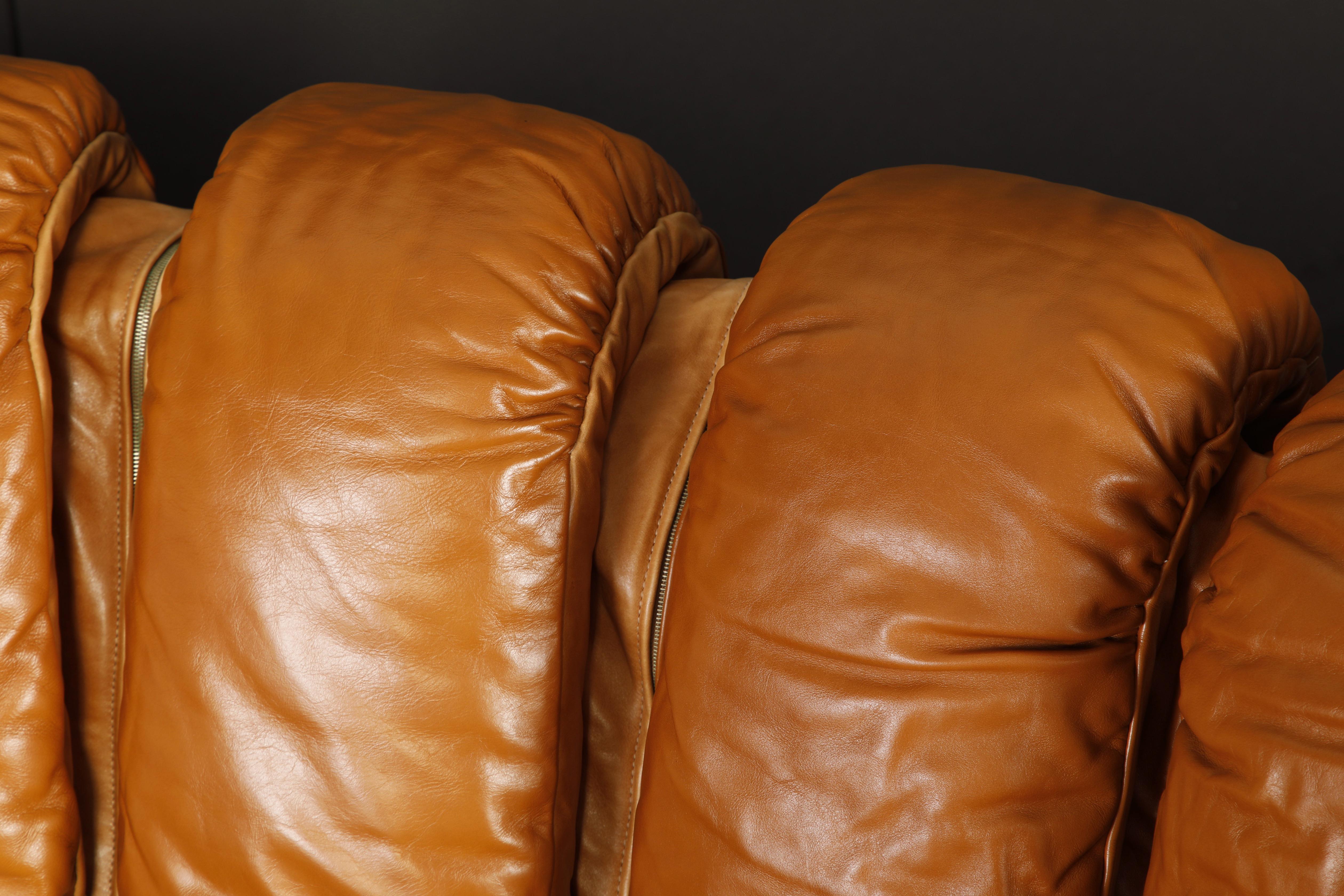 De Sede DS-600 'Non-Stop Sectional Sofa' in Cognac Leather, 22 Elements, Signed 10