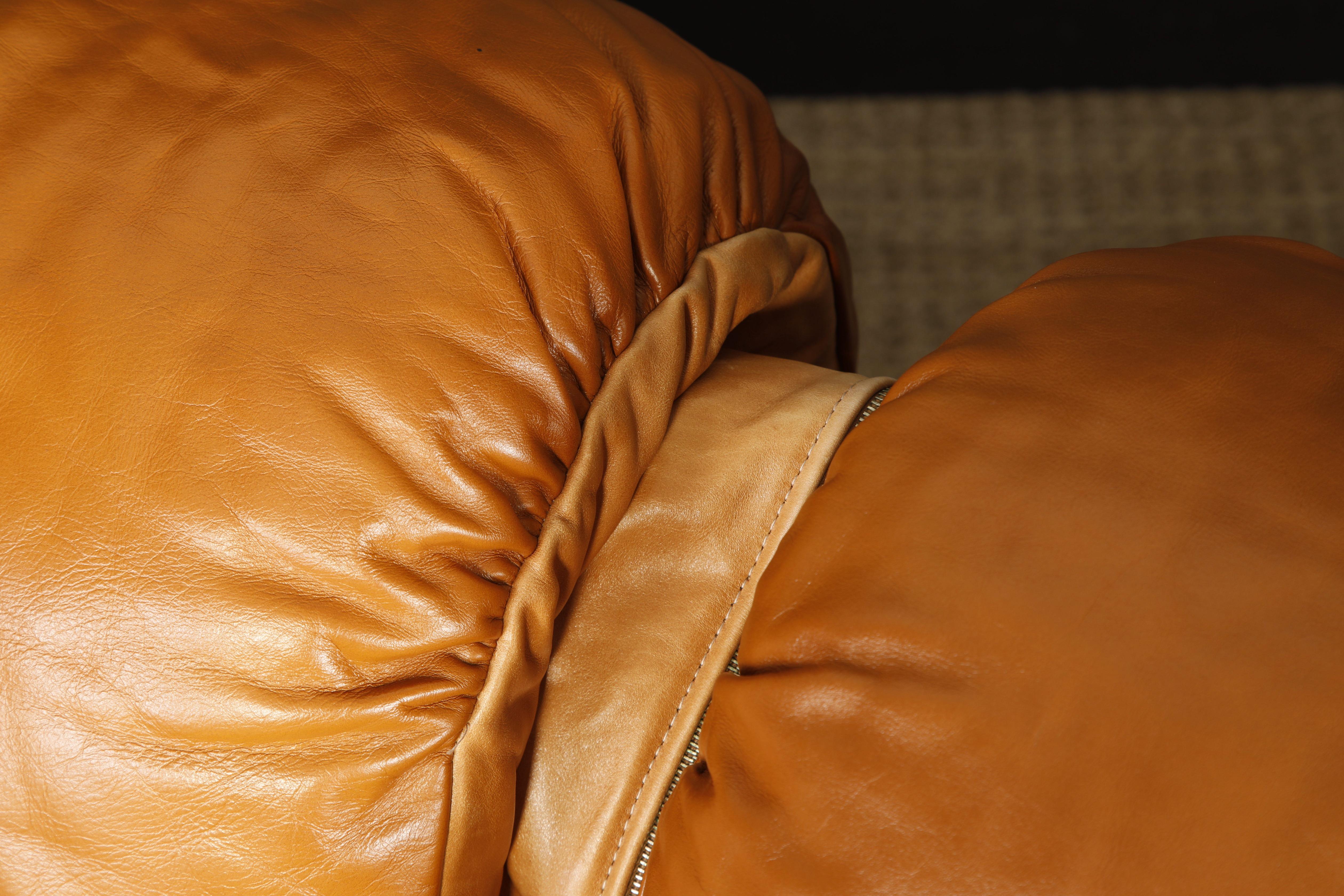 De Sede DS-600 'Non-Stop Sectional Sofa' in Cognac Leather, 22 Elements, Signed 11