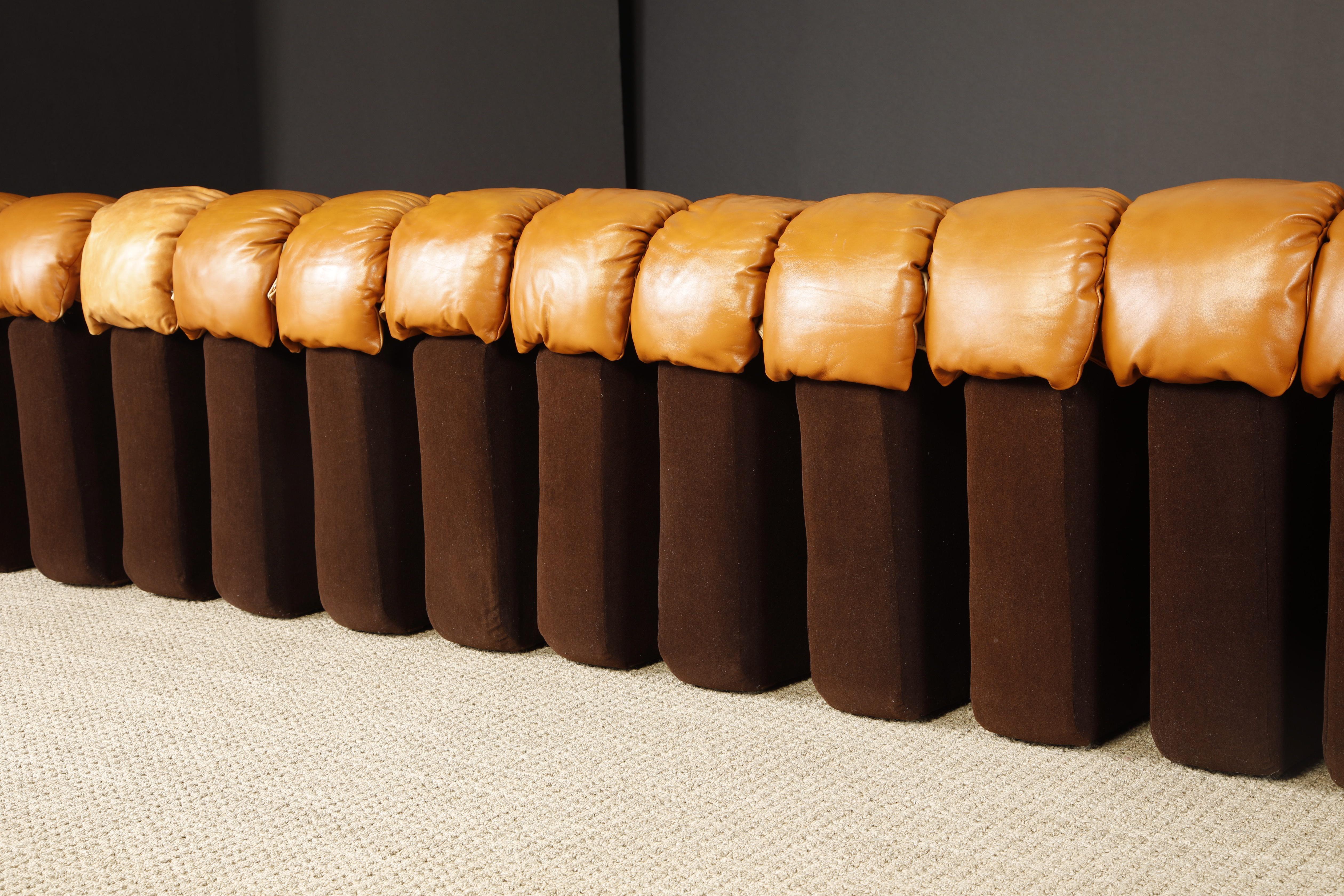 De Sede DS-600 'Non-Stop Sectional Sofa' in Cognac Leather, 22 Elements, Signed 13