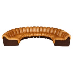 De Sede DS-600 „ Non-Stop Sectional Sofa“ aus cognacfarbenem Leder, 22 Elemente, signiert