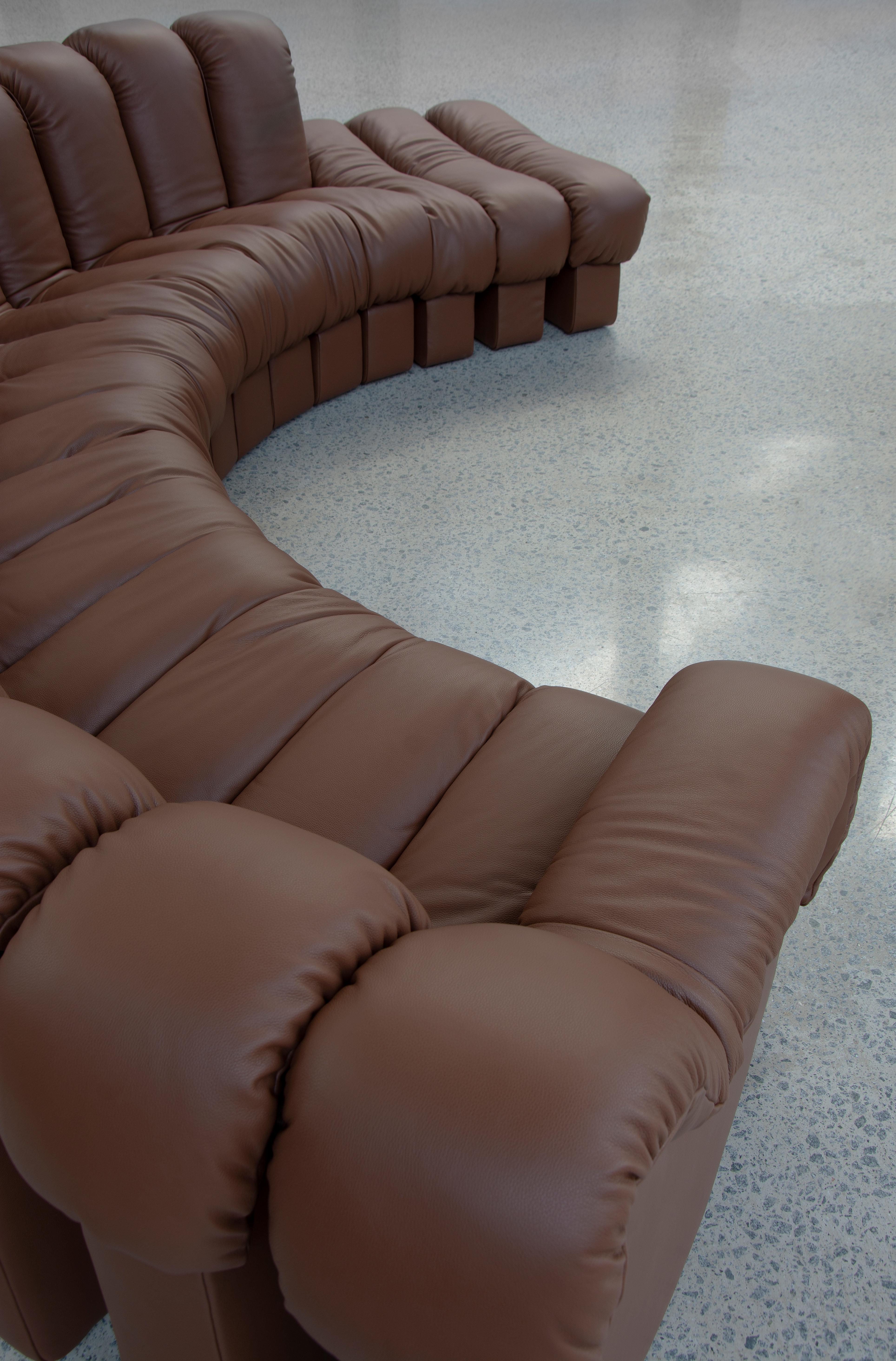 De Sede DS-600 “Non-stop” Shape Modular Sofa in Brown with