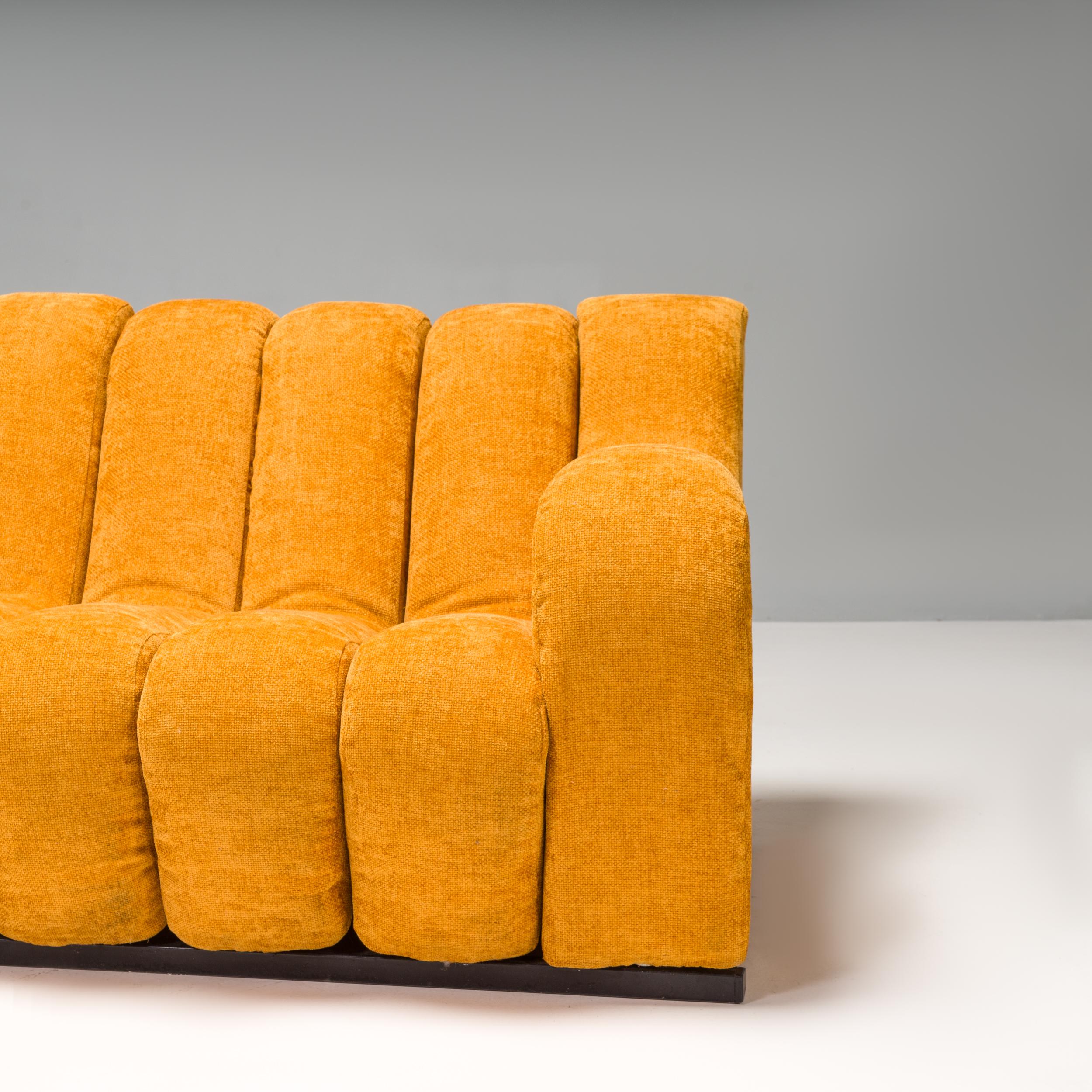 De Sede DS600 'NonStop' Snake Orange Fabric Infinity Sofa For Sale at