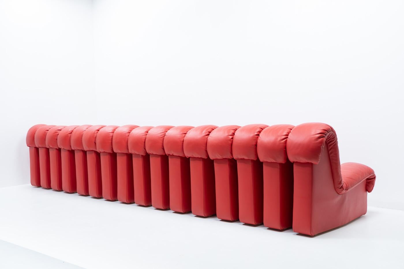 Leather De Sede DS-600 “Non- Stop” Sofa (16 segments) For Sale