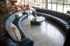 De Sede DS-600, Non-Stop Sofa, 21 Sections in Charcoal Blue Leather
