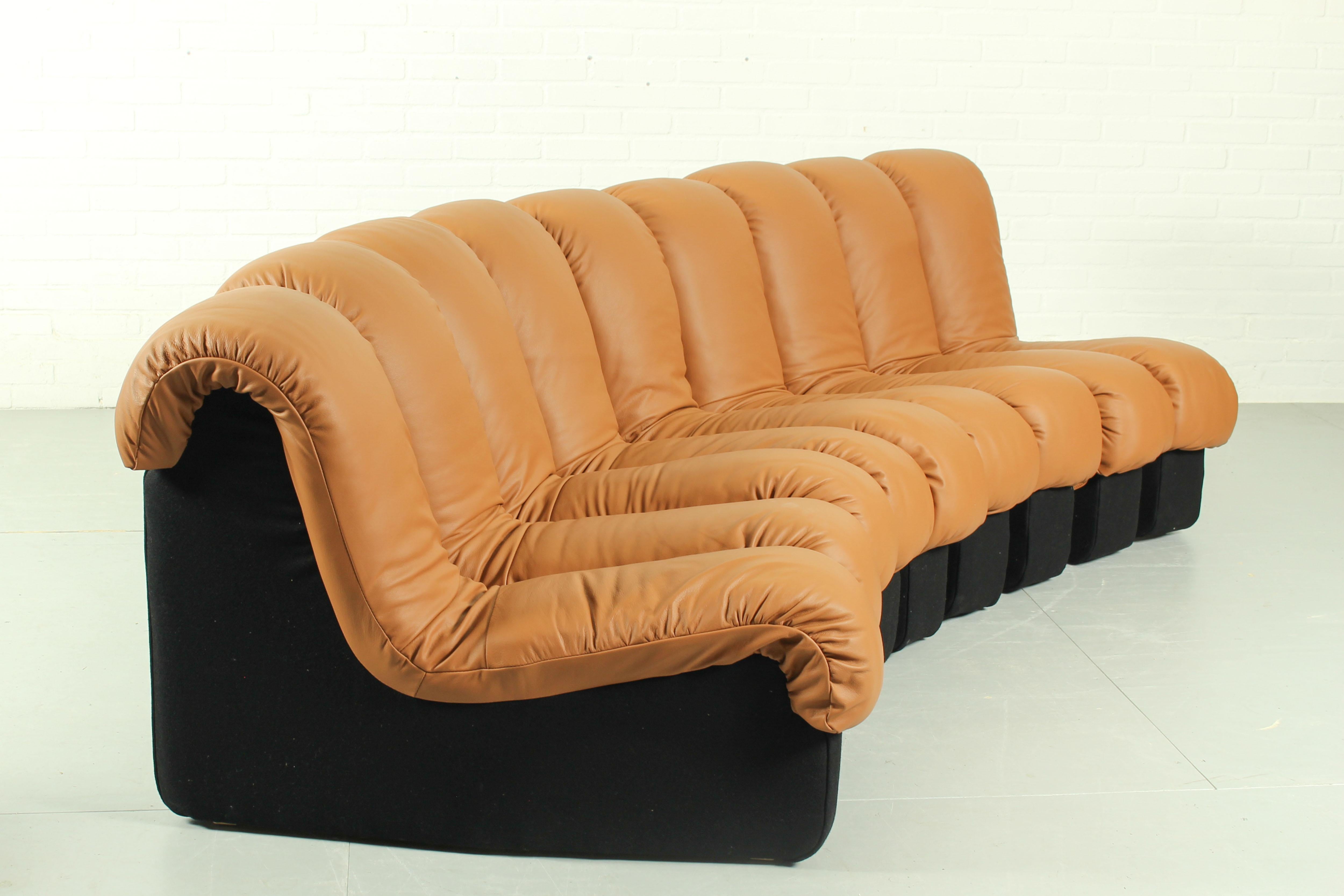 Leather De Sede DS-600 'Non Stop' Sofa DS-600 by Eleonore Peduzzi Riva for de Sede  For Sale