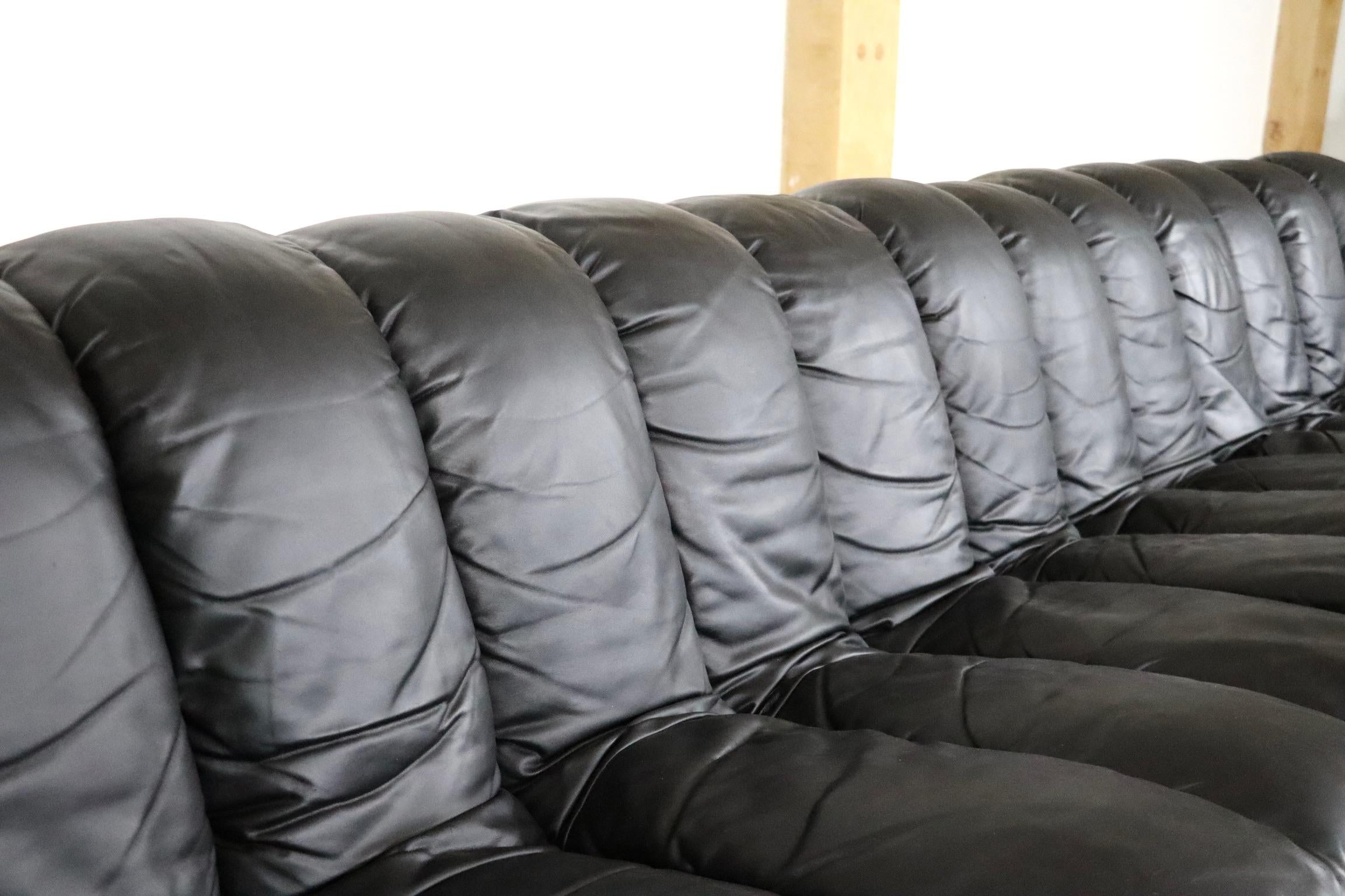 De Sede DS-600 ‘Non Stop’ Sofa In Black Leather By Heinz Ulrich, Ueli Berger 6