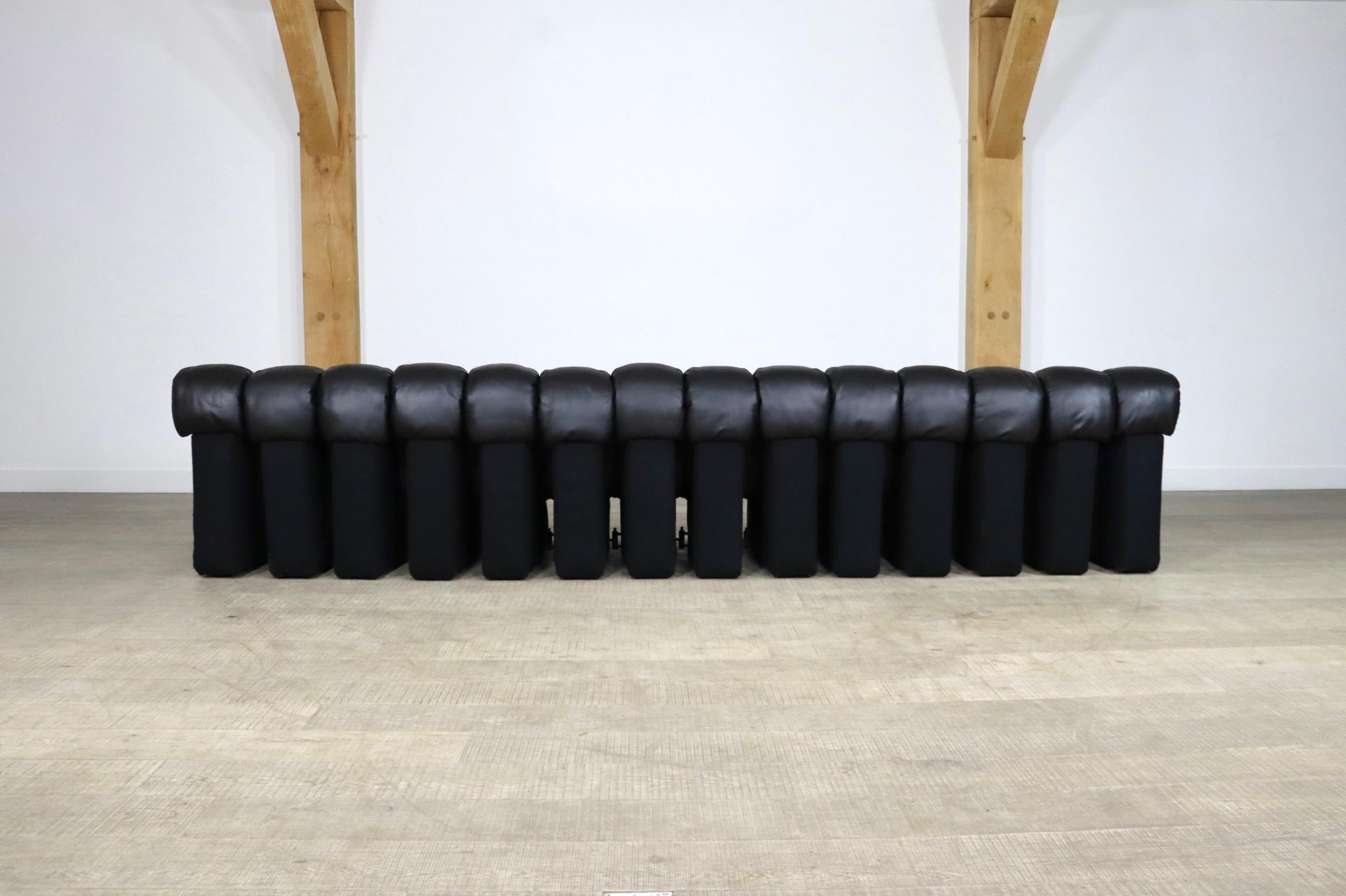 De Sede DS-600 ‘Non Stop’ Sofa In Black Leather By Heinz Ulrich, Ueli Berger 8