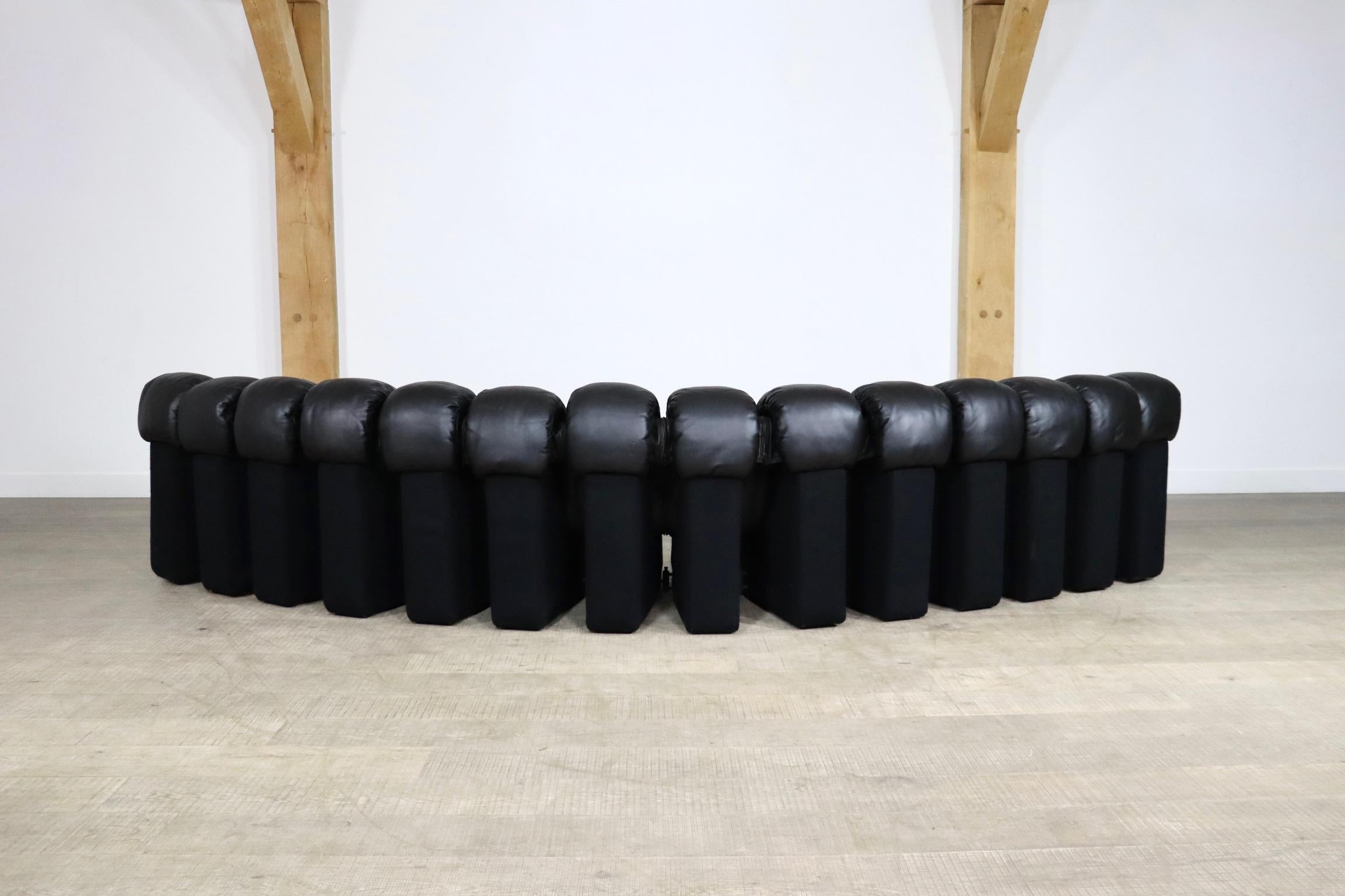 De Sede DS-600 ‘Non Stop’ Sofa In Black Leather By Heinz Ulrich, Ueli Berger 9