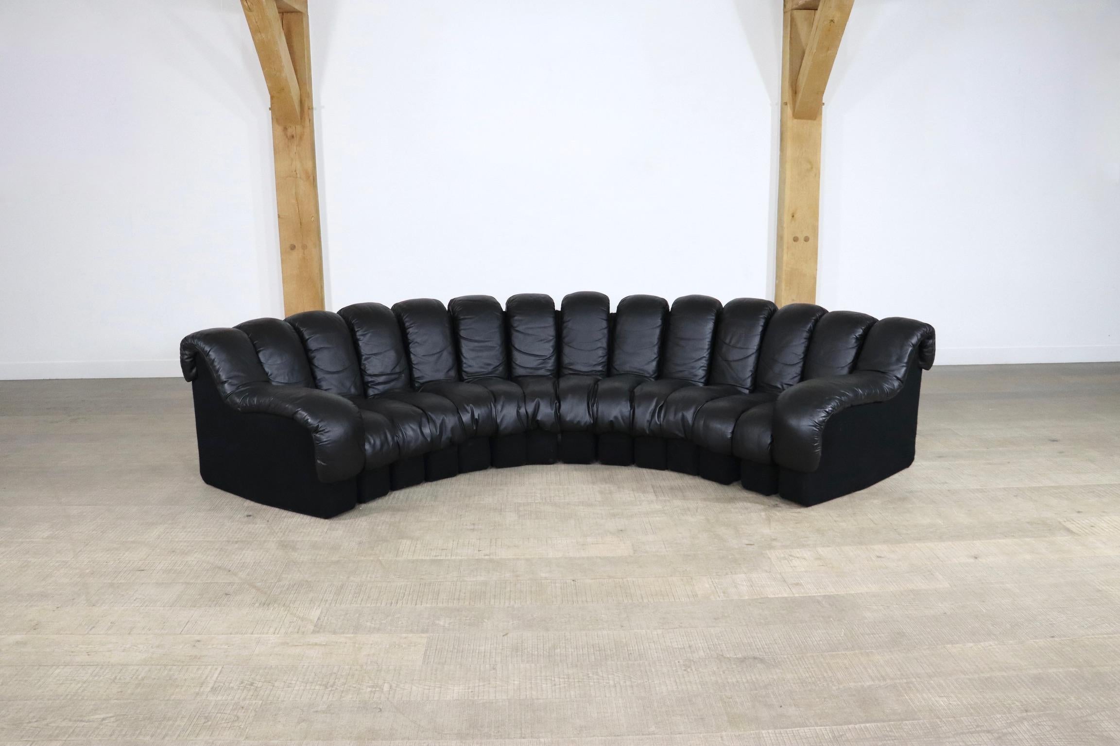 De Sede DS-600 ‘Non Stop’ Sofa In Black Leather By Heinz Ulrich, Ueli Berger 2