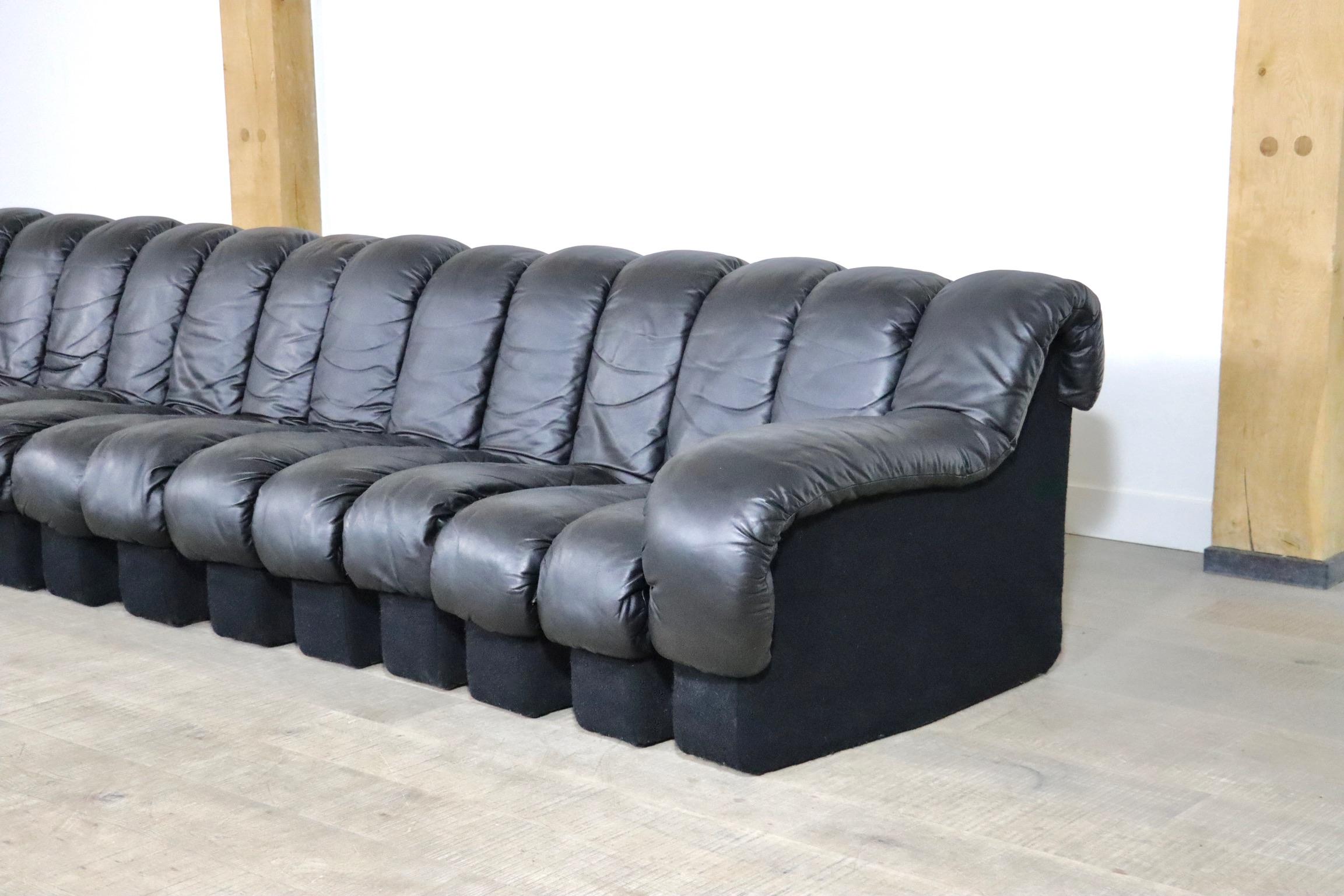 De Sede DS-600 ‘Non Stop’ Sofa In Black Leather By Heinz Ulrich, Ueli Berger 3